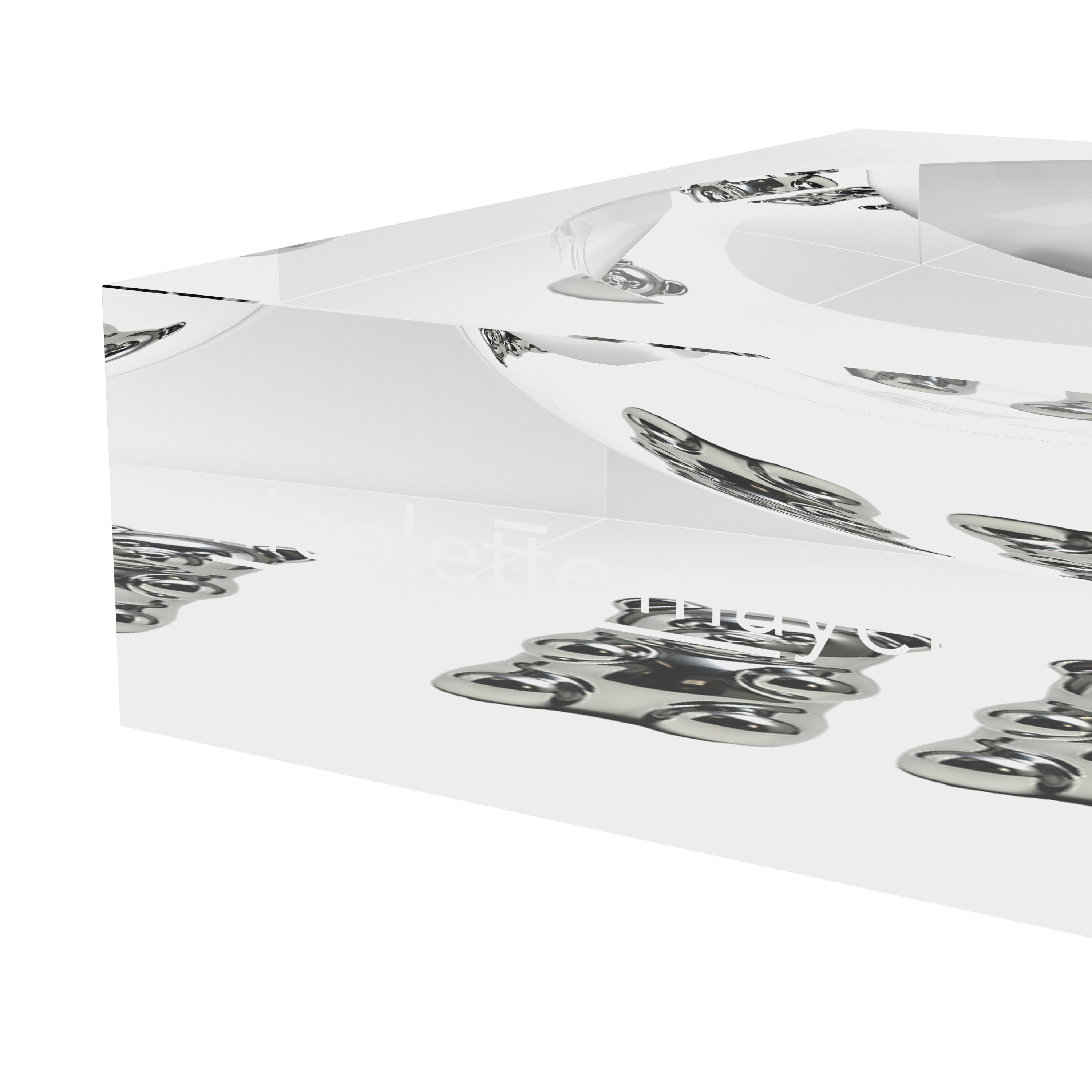 Chrome Bear White Acrylic Candy Catchall Dish