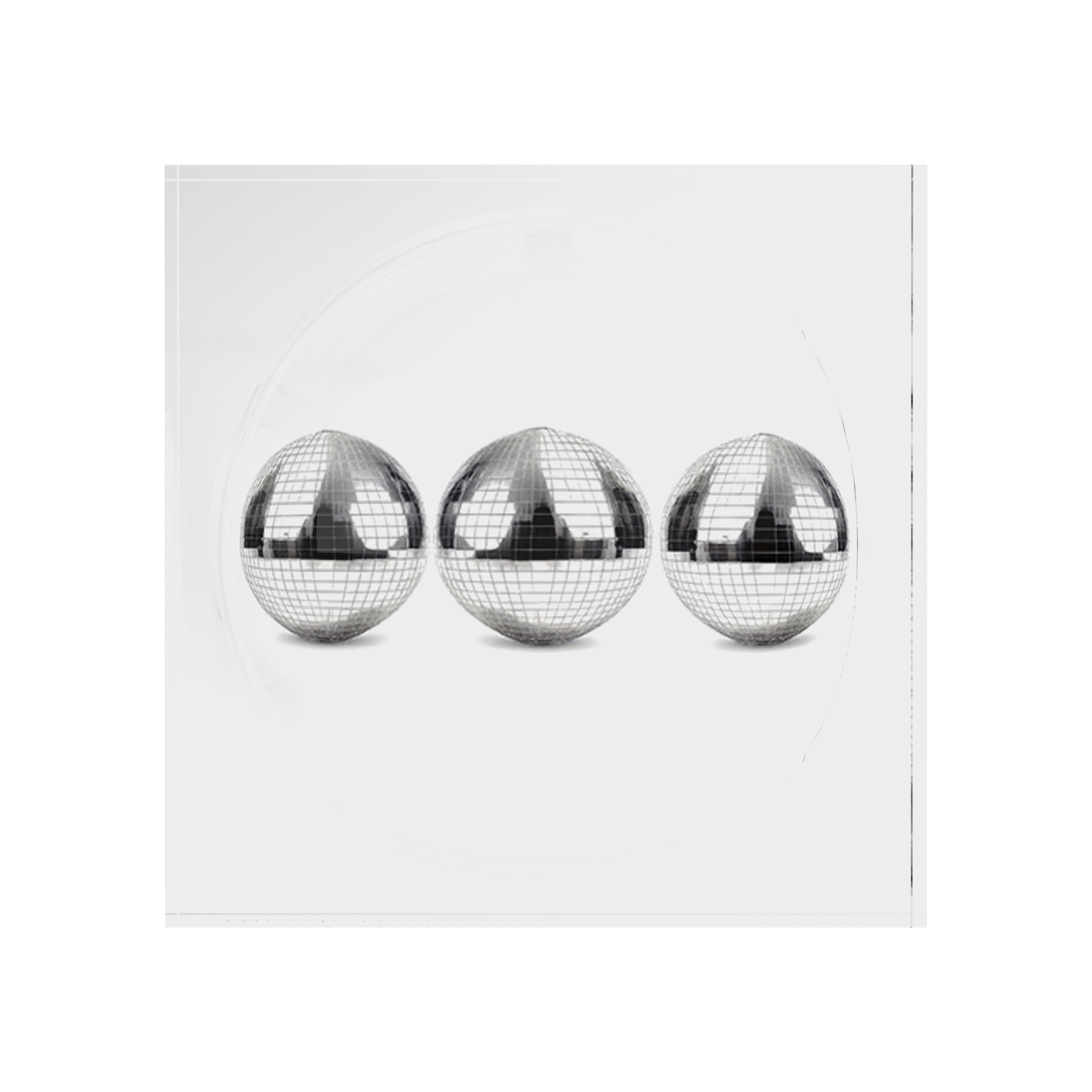 Chrome Disco Ball White Acrylic Candy Catchall Dish