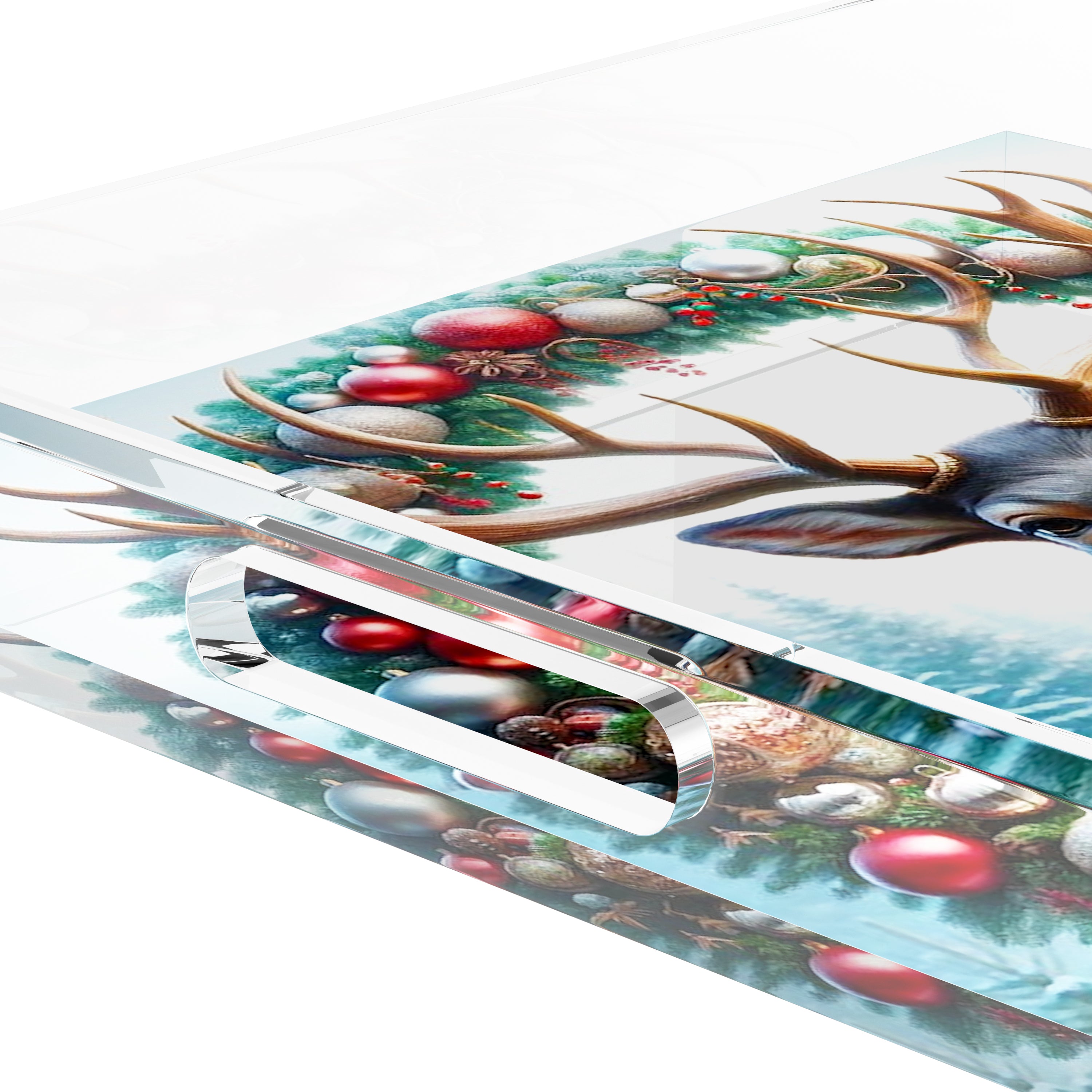Claus Reindeer 12X12 Acrylic Tray - nicolettemayer.com