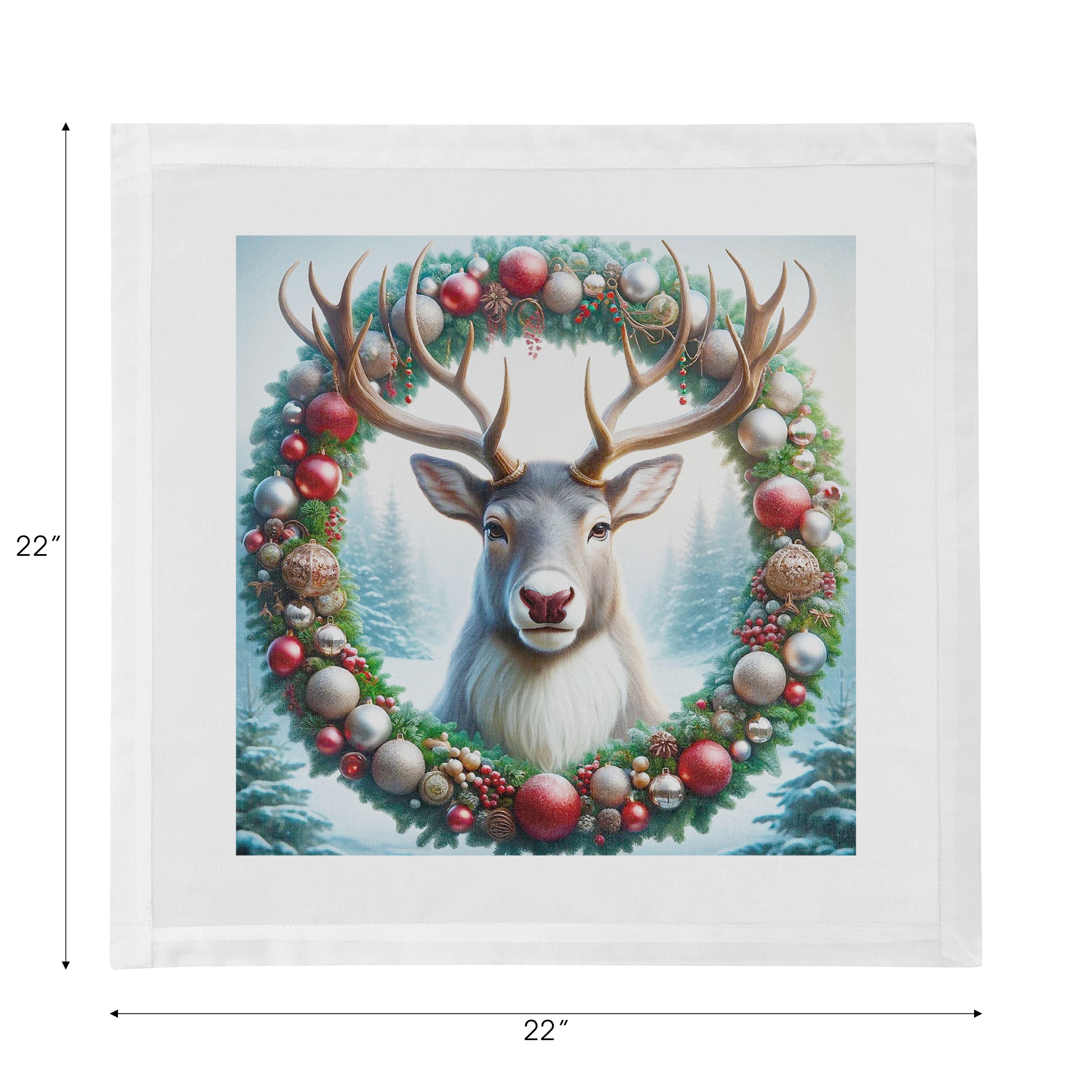 Claus Reindeer Cotton Sateen Dinner Napkins