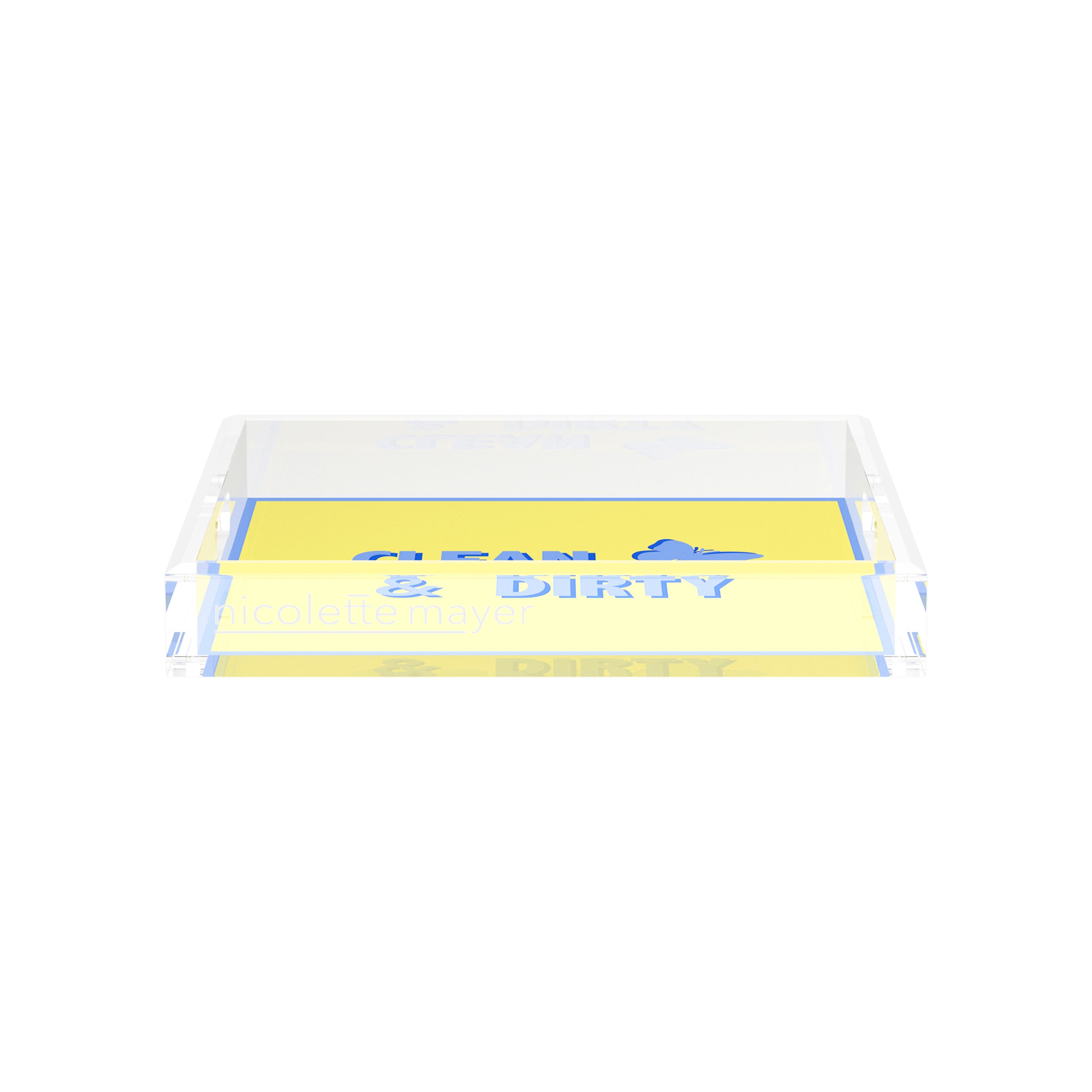 Canasta Clean and Dirty Blue Butter 12X12 Acrylic Tray - nicolettemayer.com