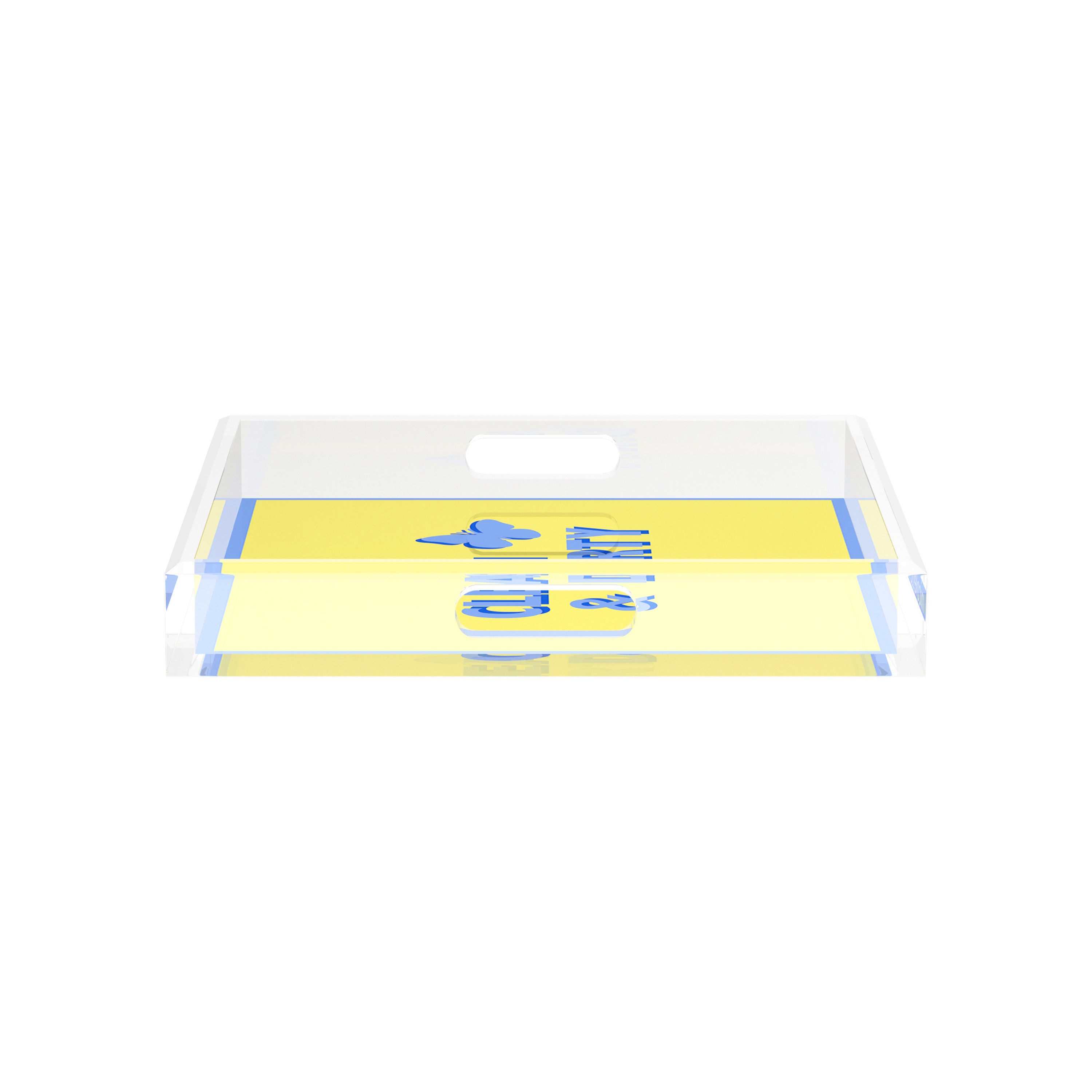 Canasta Clean and Dirty Blue Butter 12X12 Acrylic Tray - nicolettemayer.com