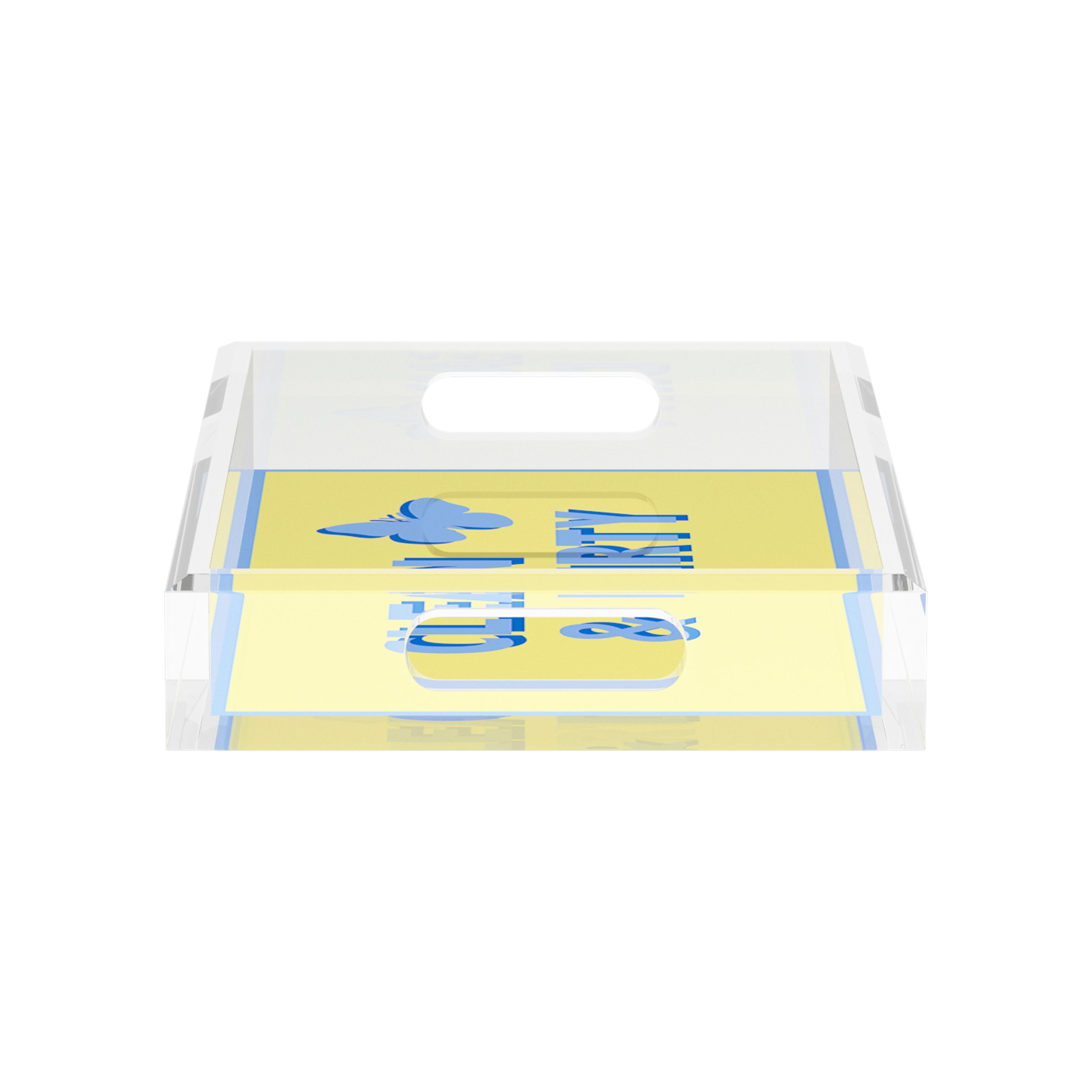 Canasta Clean and Dirty Blue Butter 12.5x7.75 Acrylic Tray - nicolettemayer.com