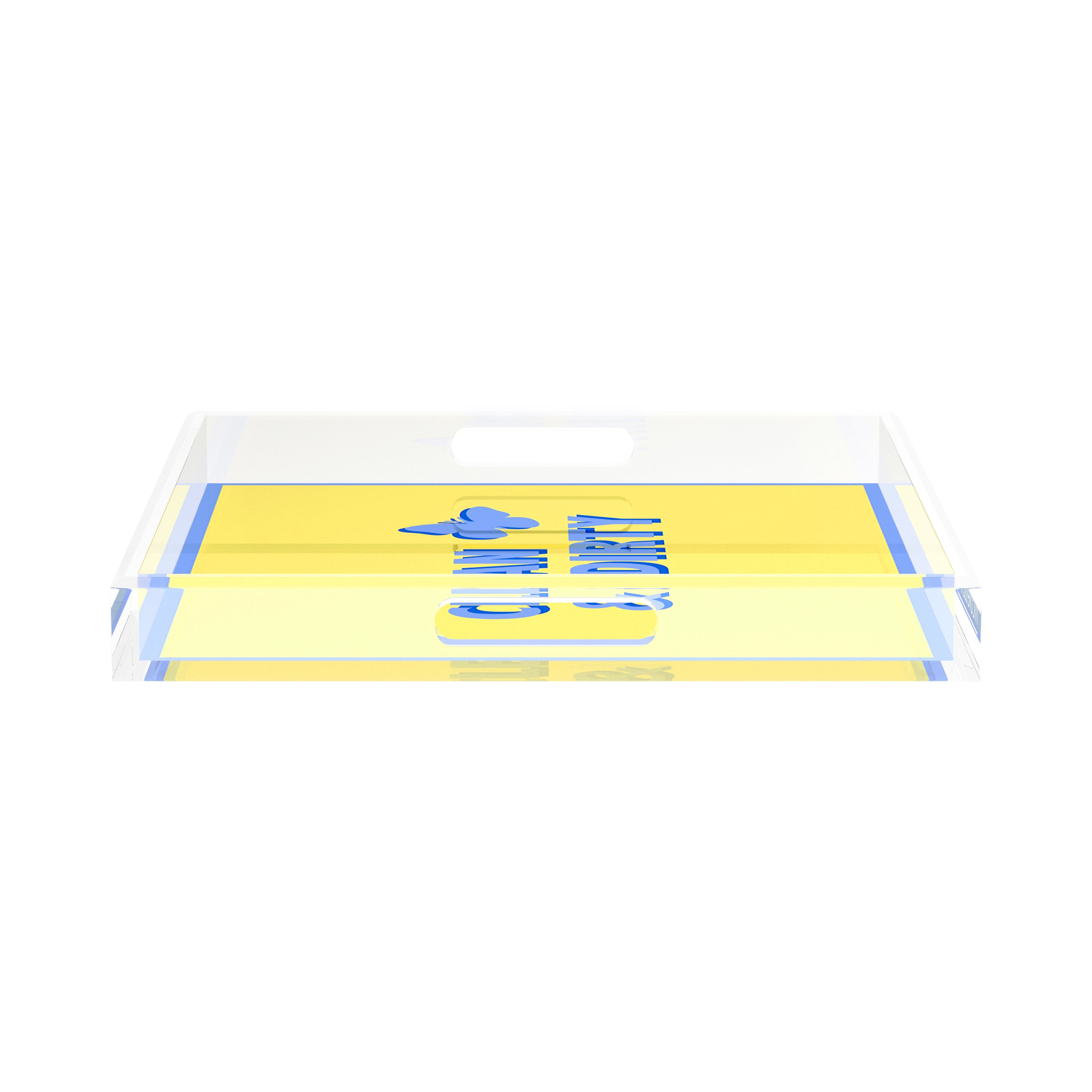 Canasta Clean and Dirty Blue Butter 15X15 Acrylic Tray - nicolettemayer.com