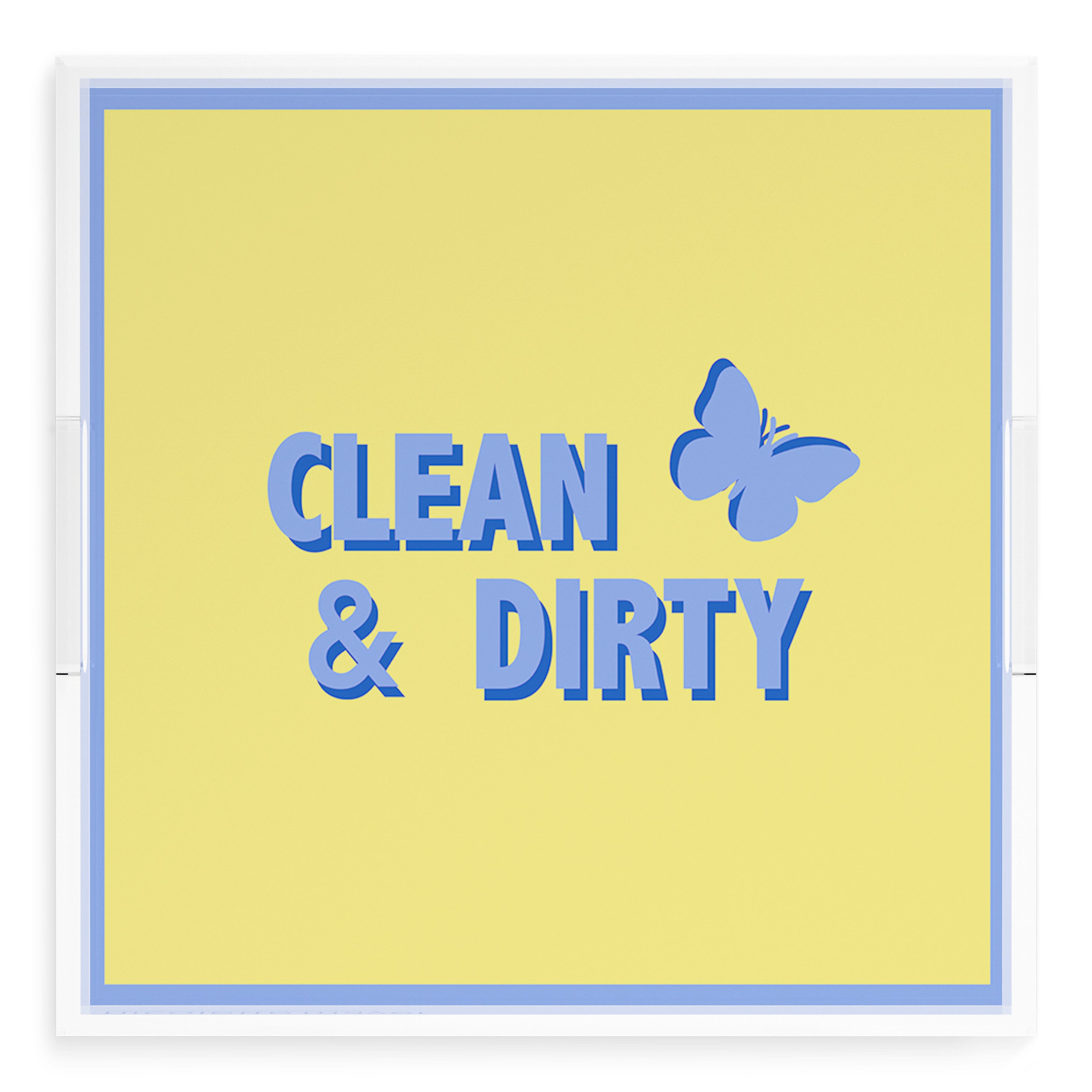 Canasta Clean and Dirty Blue Butter 18X18 Acrylic Tray - nicolettemayer.com