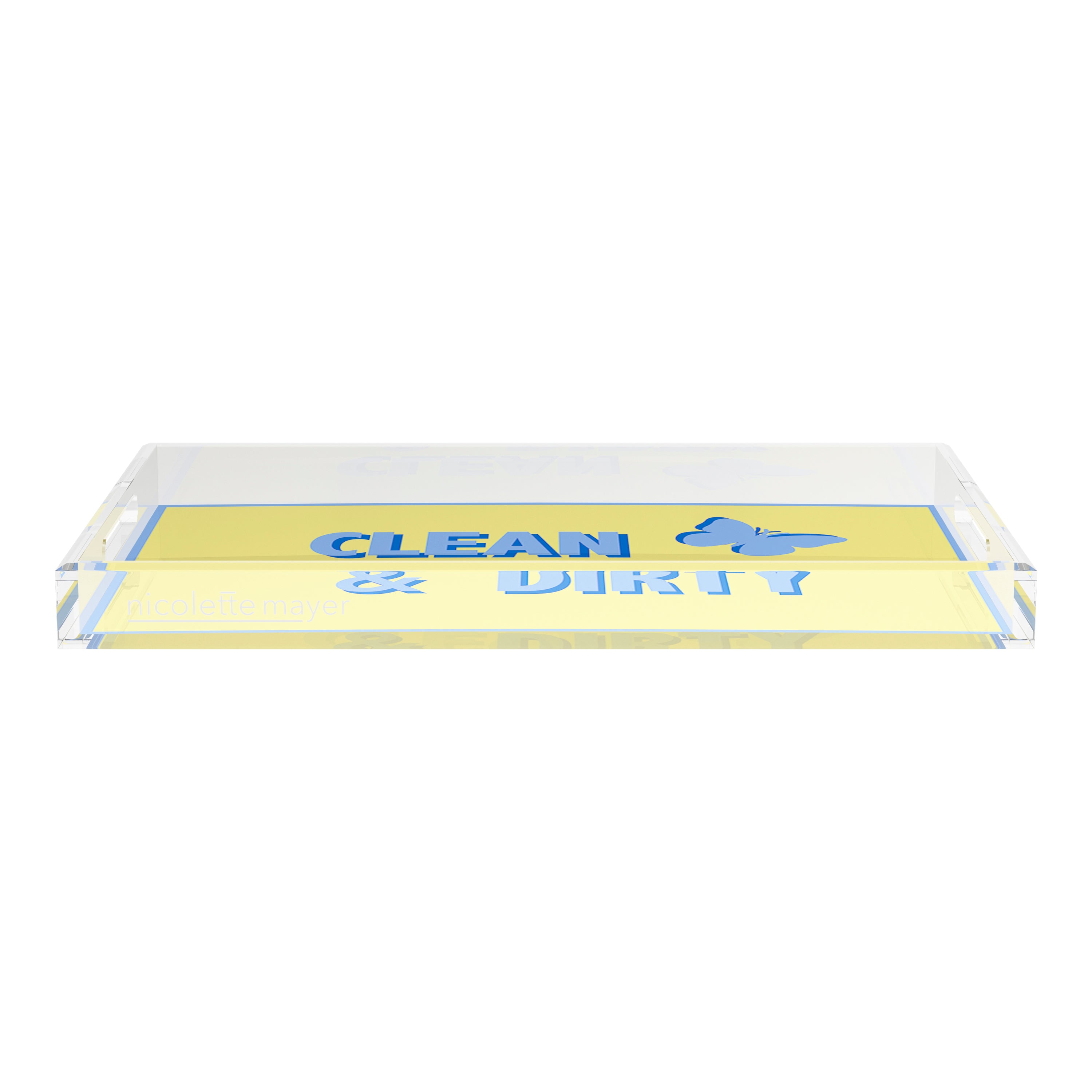 Canasta Clean and Dirty Blue Butter 22.5x14.5 Acrylic Tray - nicolettemayer.com