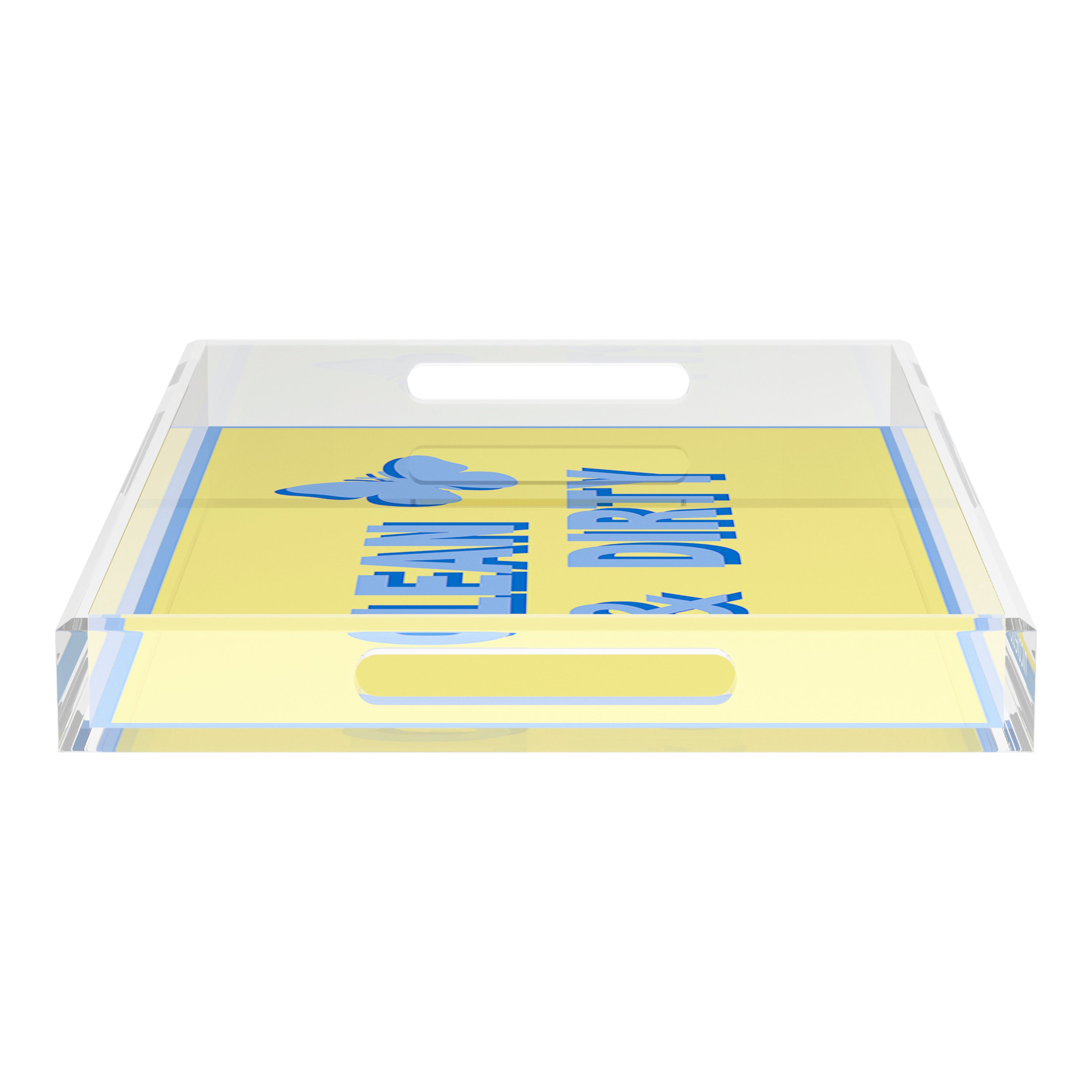 Canasta Clean and Dirty Blue Butter 22.5x14.5 Acrylic Tray - nicolettemayer.com
