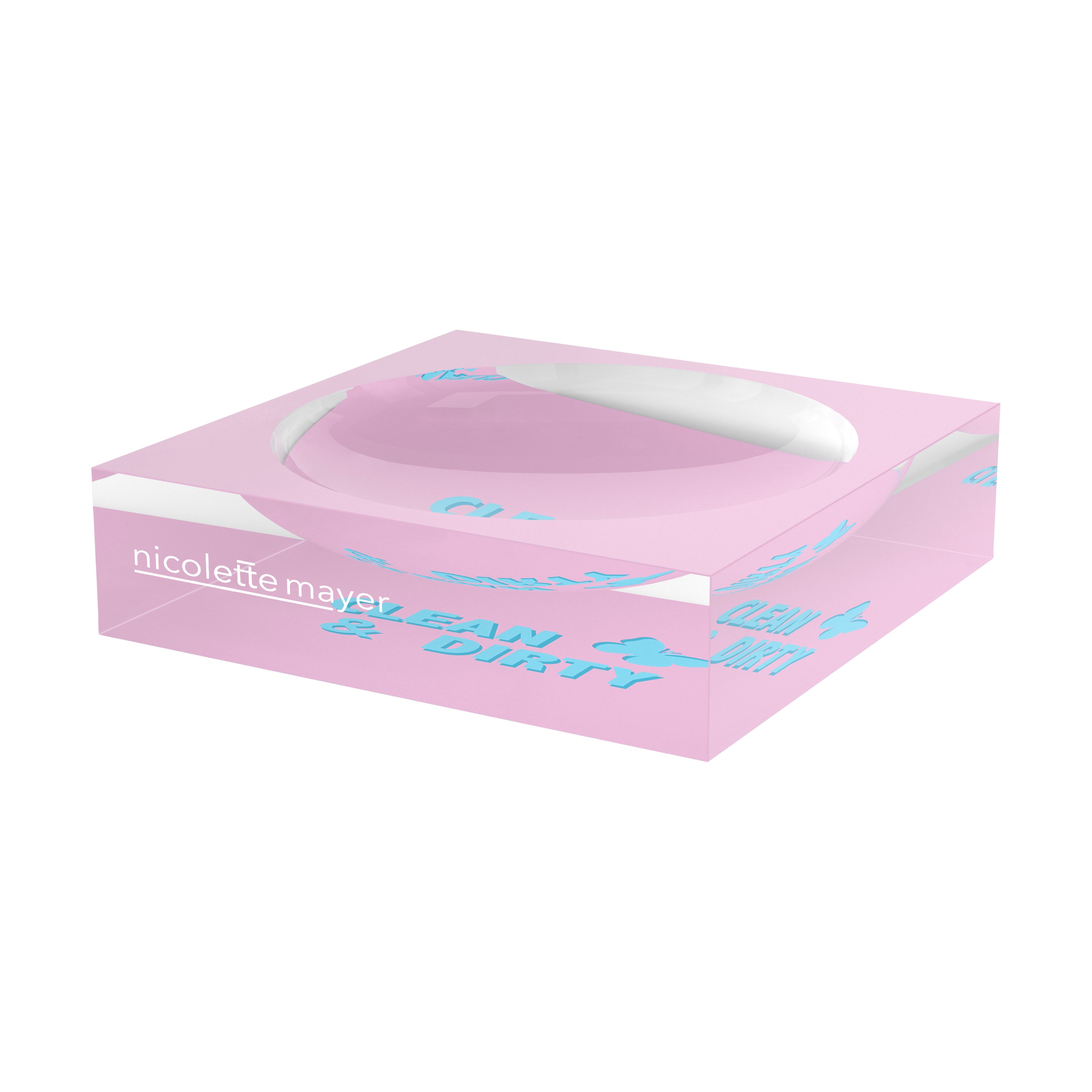 Canasta Clean And Dirty Pale Pink Blue Candy Catchall Dish
