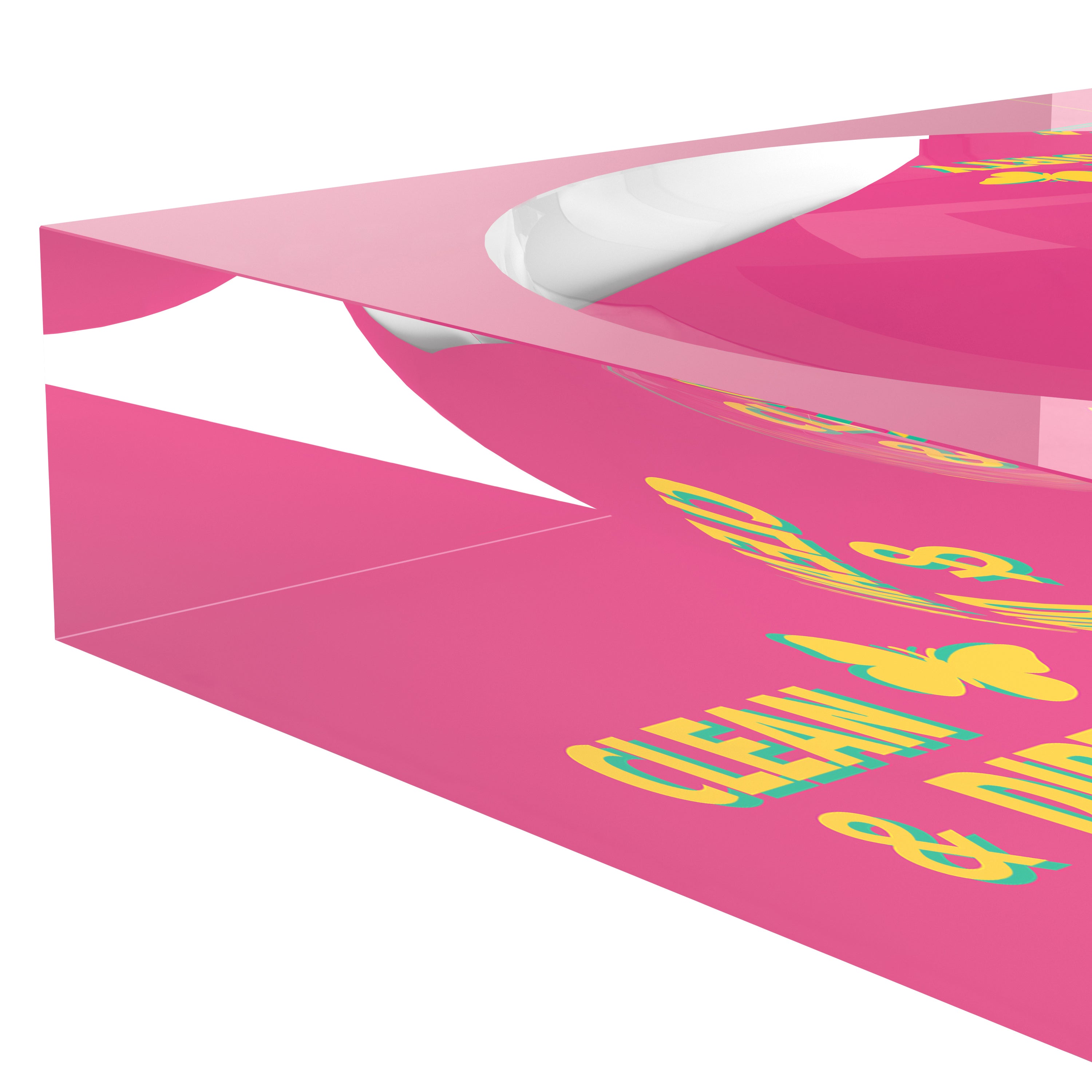 Canasta Clean And Dirty Pink Yellow Candy Catchall Dish