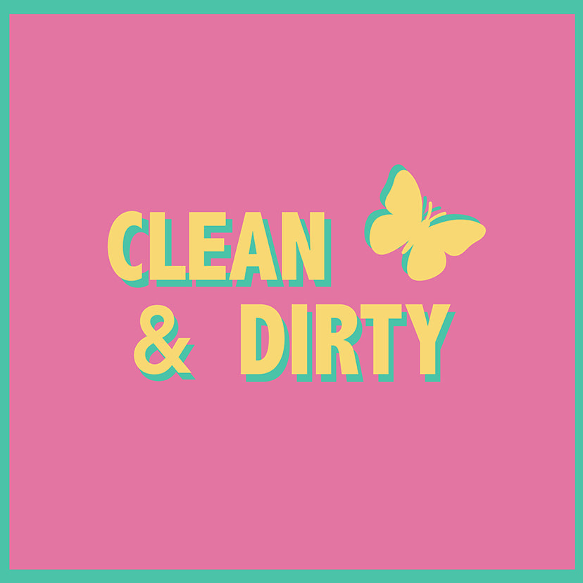 Canasta Clean And Dirty Pink Yellow Square Tray