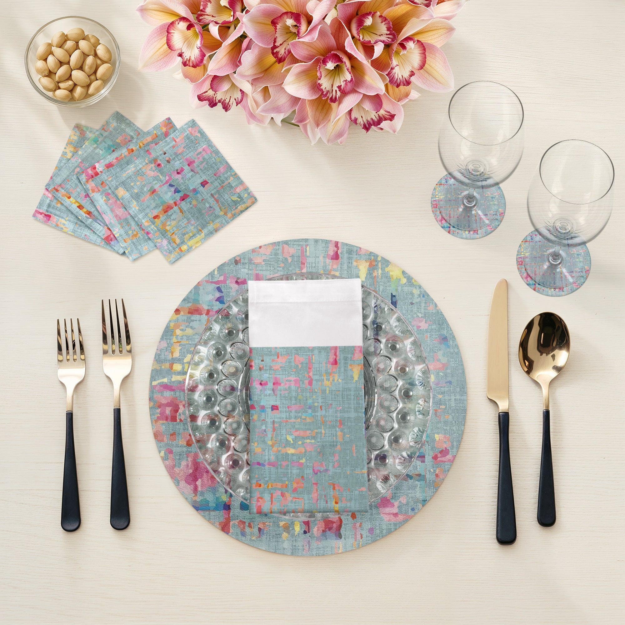 Sets de table ronds en galets Coco 16"