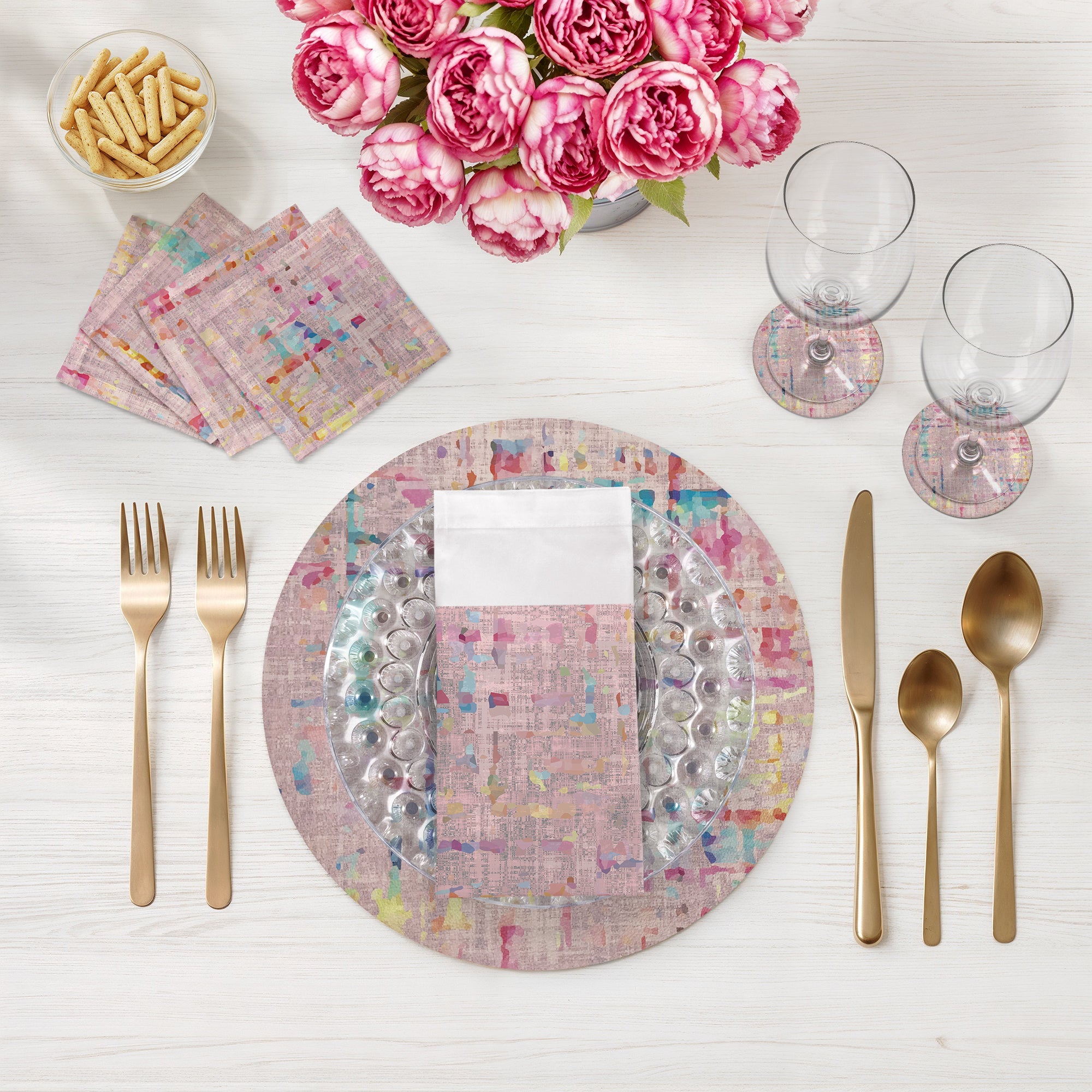 Sets de table ronds en galets Coco 16"