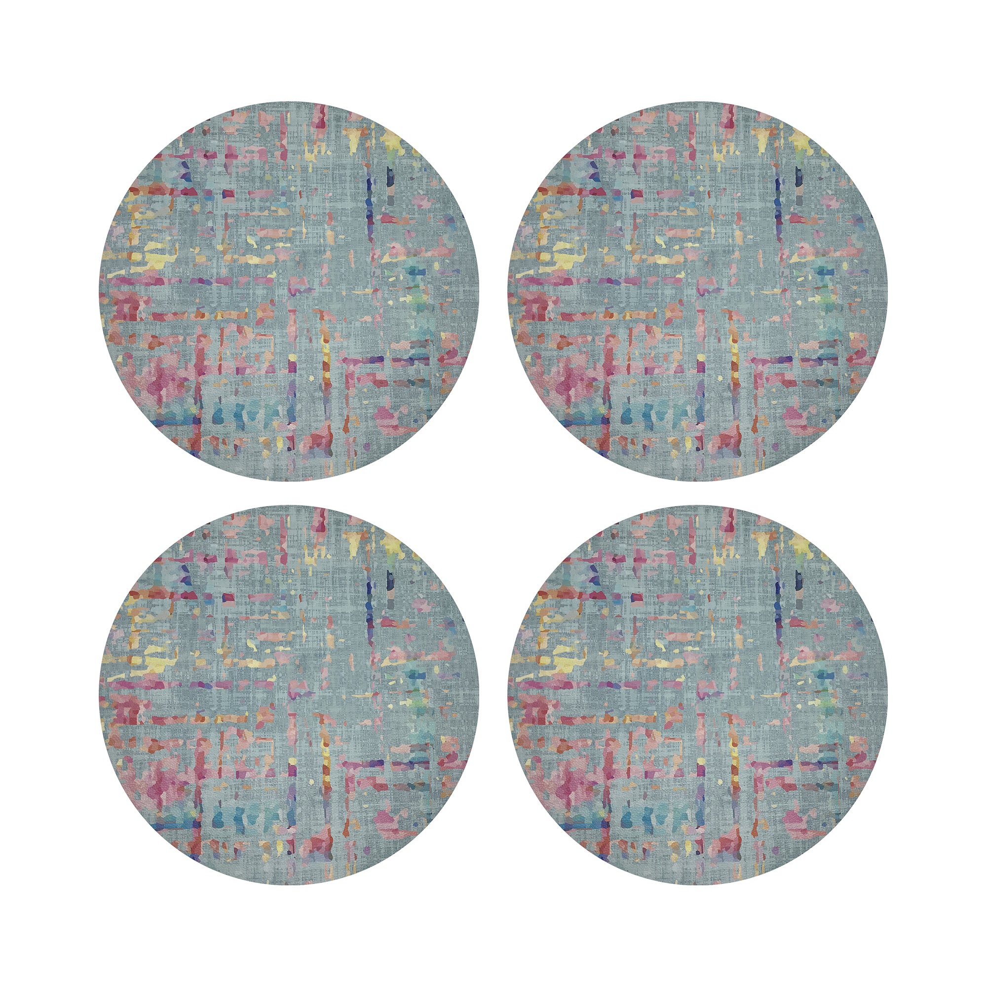 Coco Bleu 16" Round Pebble Placemats, Set of 4 - nicolettemayer.com