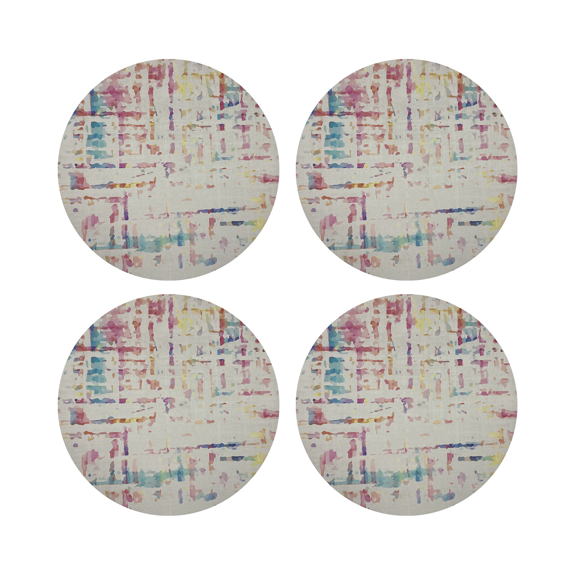 Coco Cream 16" Round Pebble Placemats, Set of 4 - nicolettemayer.com