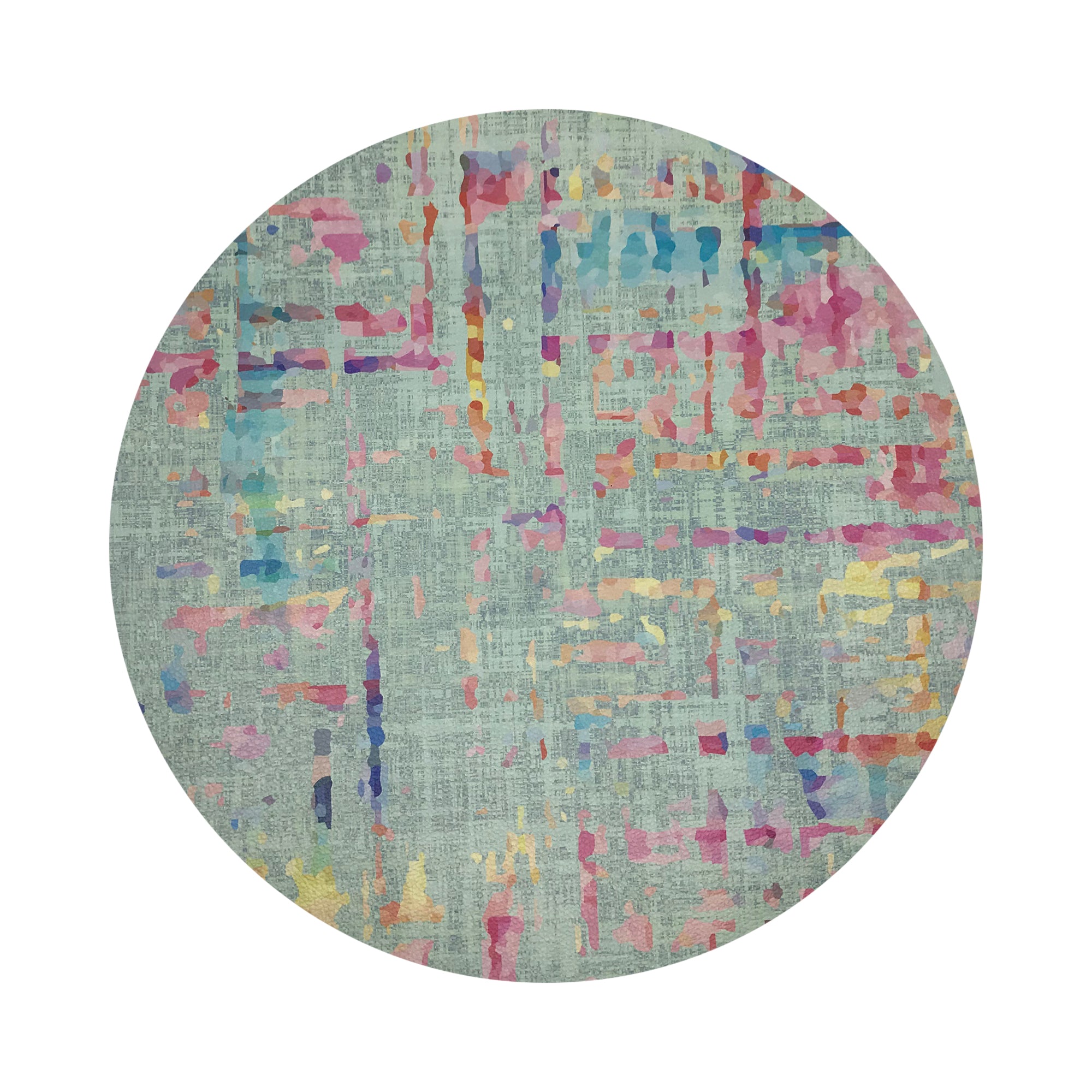 Coco Mint 16" Round Pebble Placemats, Set of 4 - nicolettemayer.com