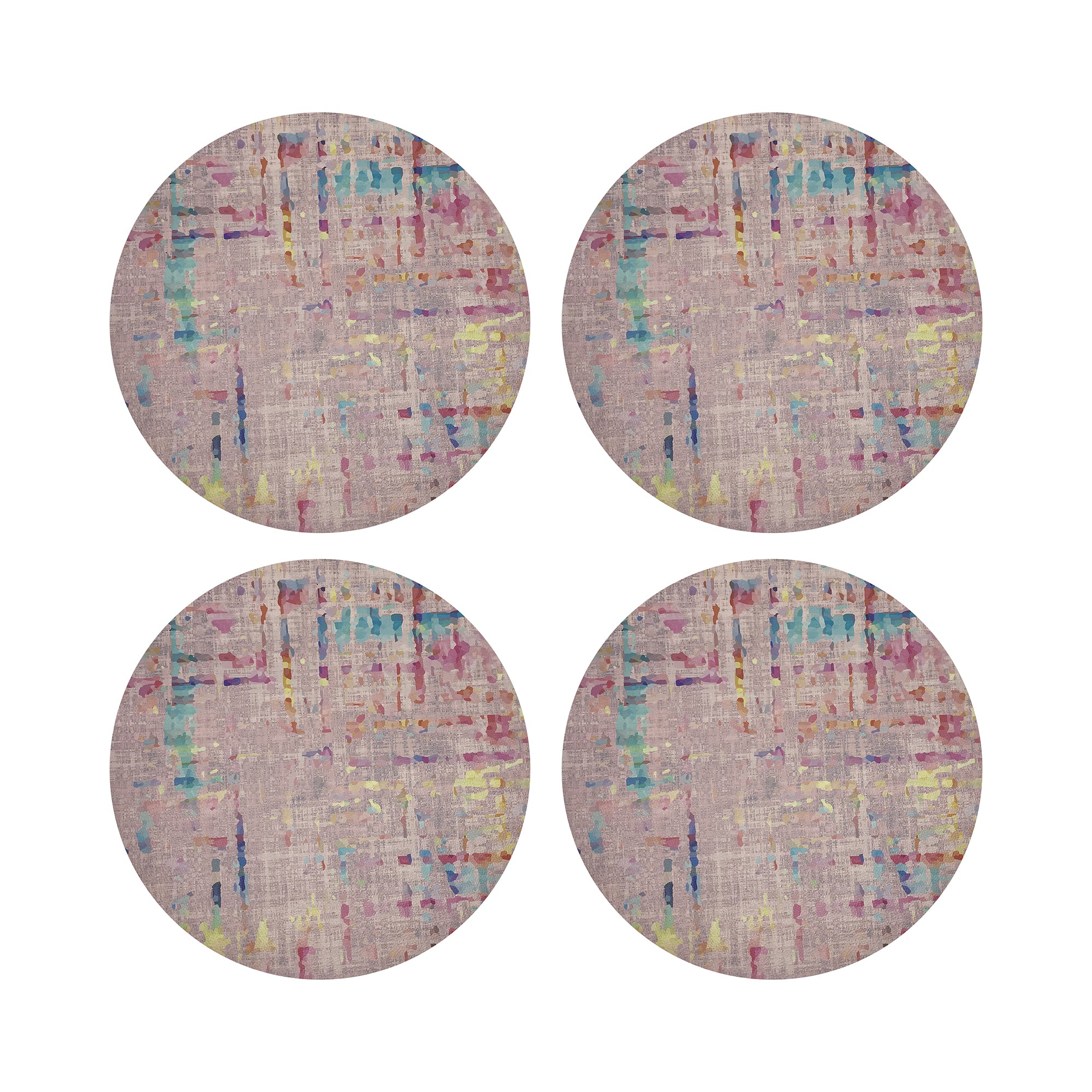 Coco Pink 16" Round Pebble Placemats, Set of 4 - nicolettemayer.com