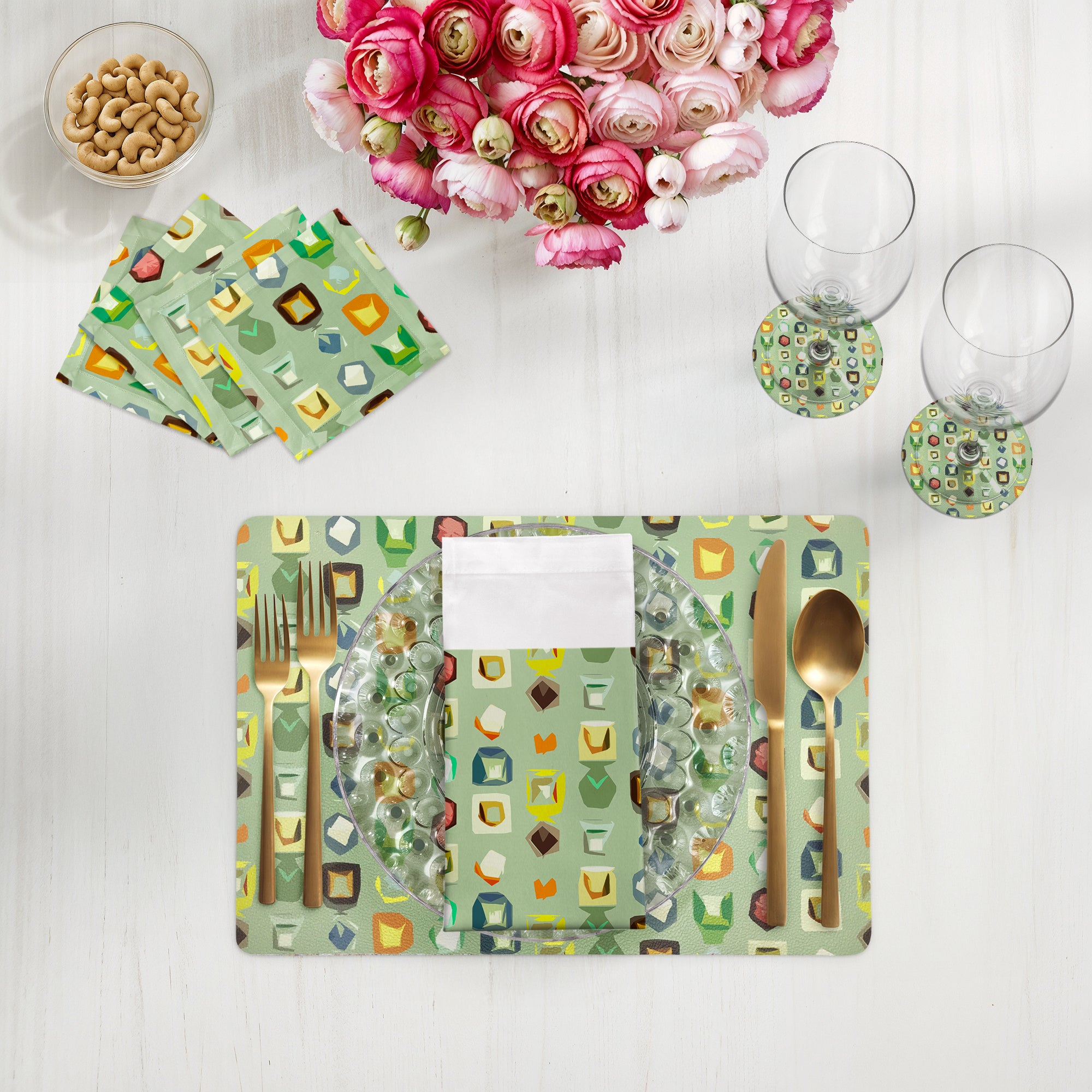 Sets de table rectangulaires en galets Color Pop 17,5 x 12 po