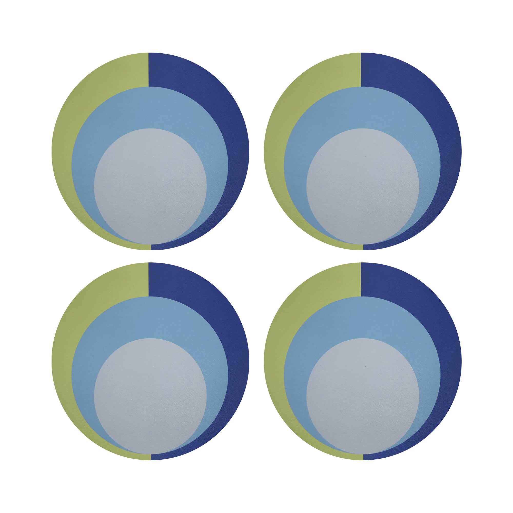 Colorblock Acid Green Blue 16" Round Pebble Placemats, Set of 4 - nicolettemayer.com