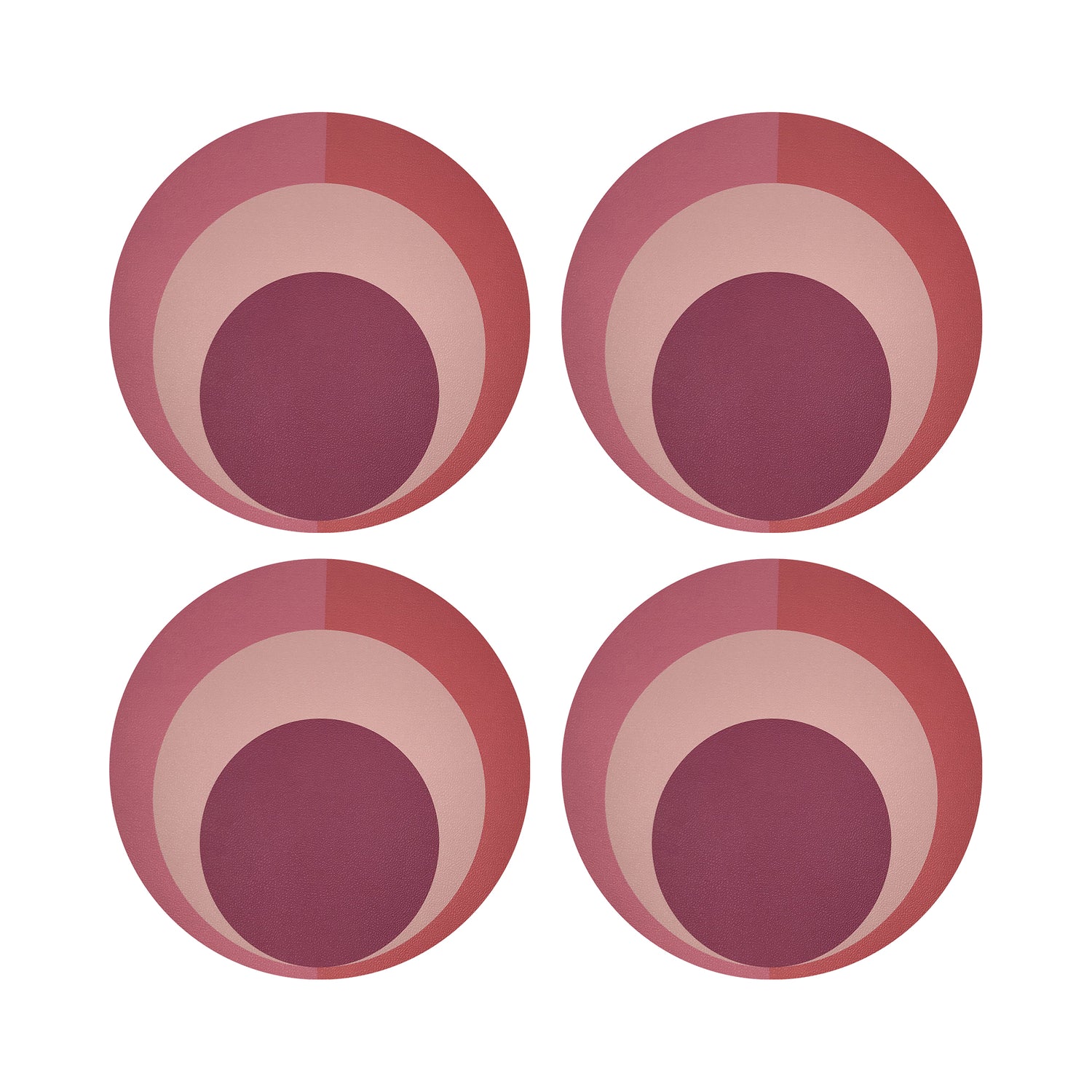 Colorblock Pink Coral 16" Round Pebble Placemats, Set of 4 - nicolettemayer.com
