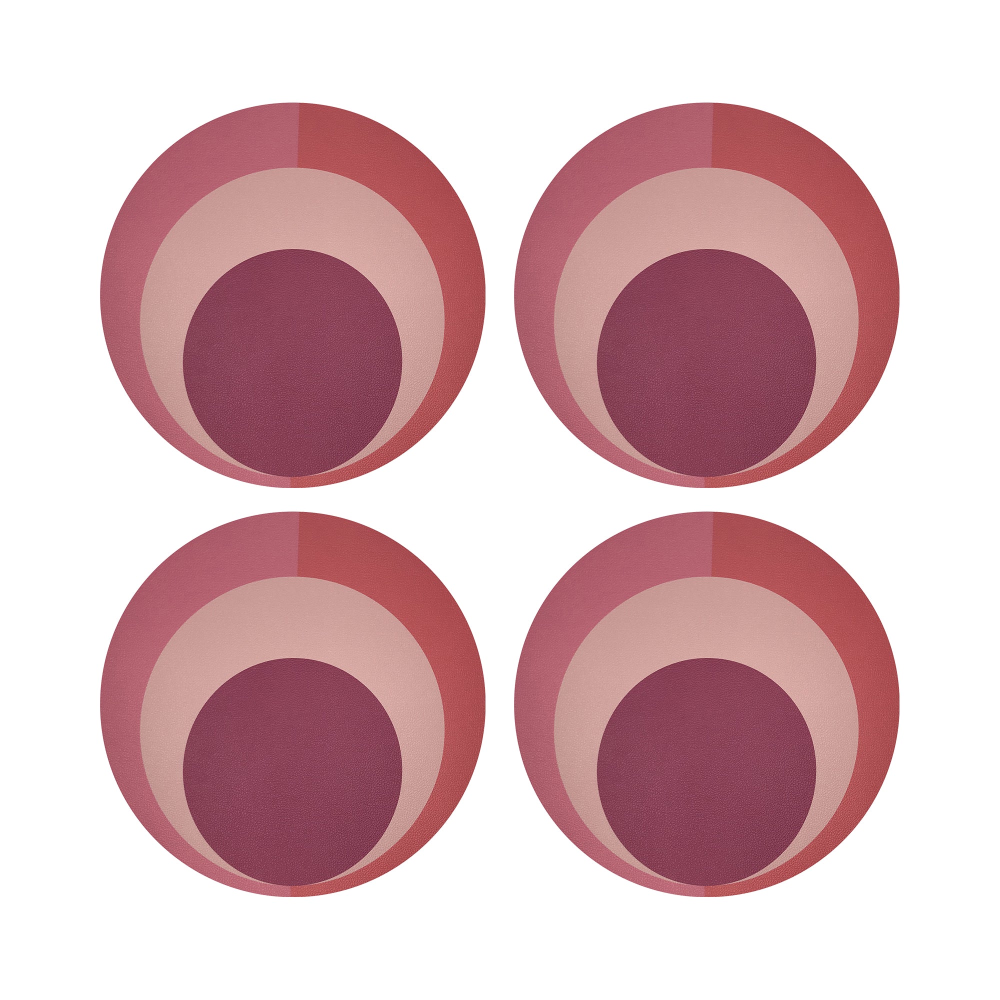 Colorblock Pink Coral 16" Round Pebble Placemats, Set of 4 - nicolettemayer.com