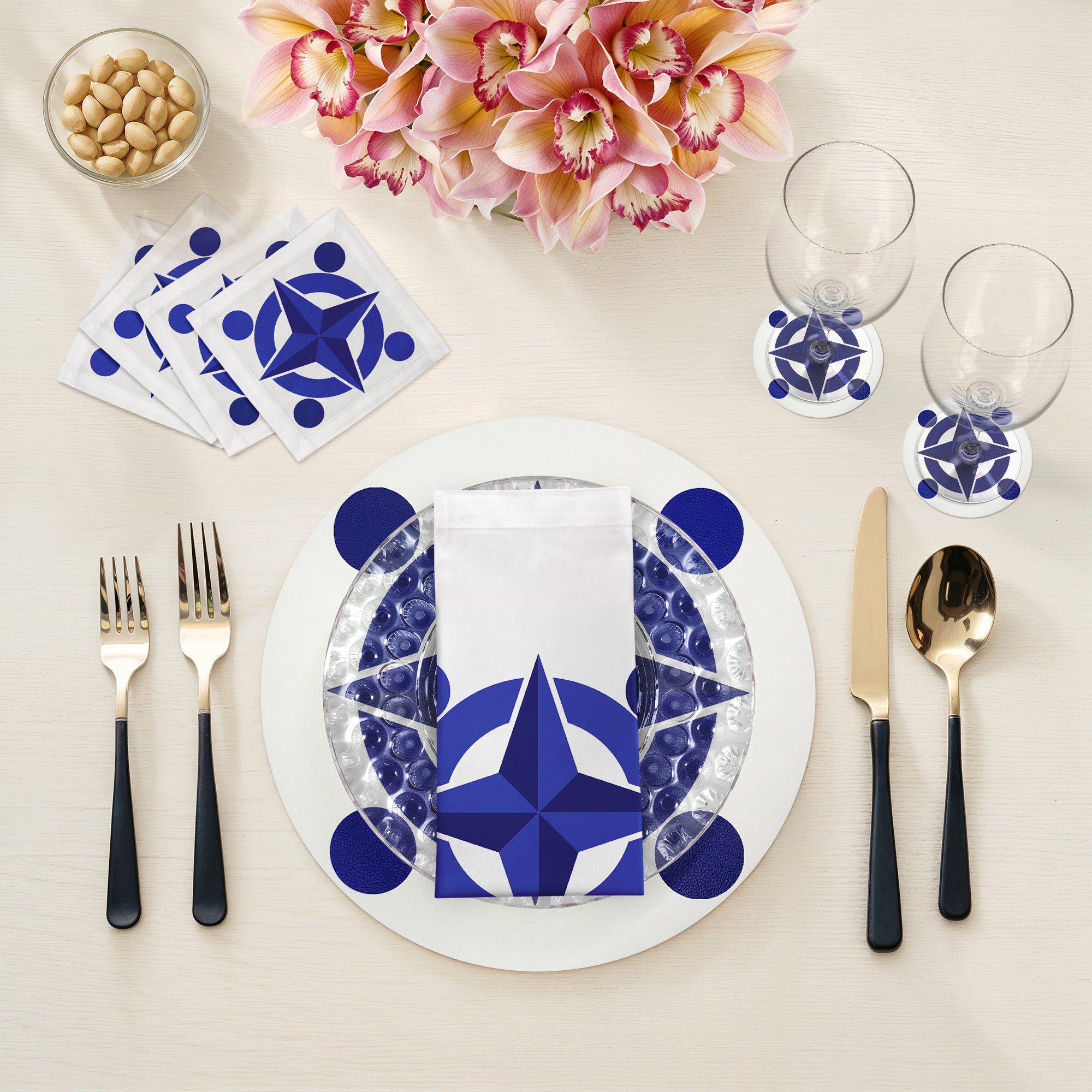 Constellations Compass 16 Round Pebble Placemat, Set Of 4 - nicolettemayer.com