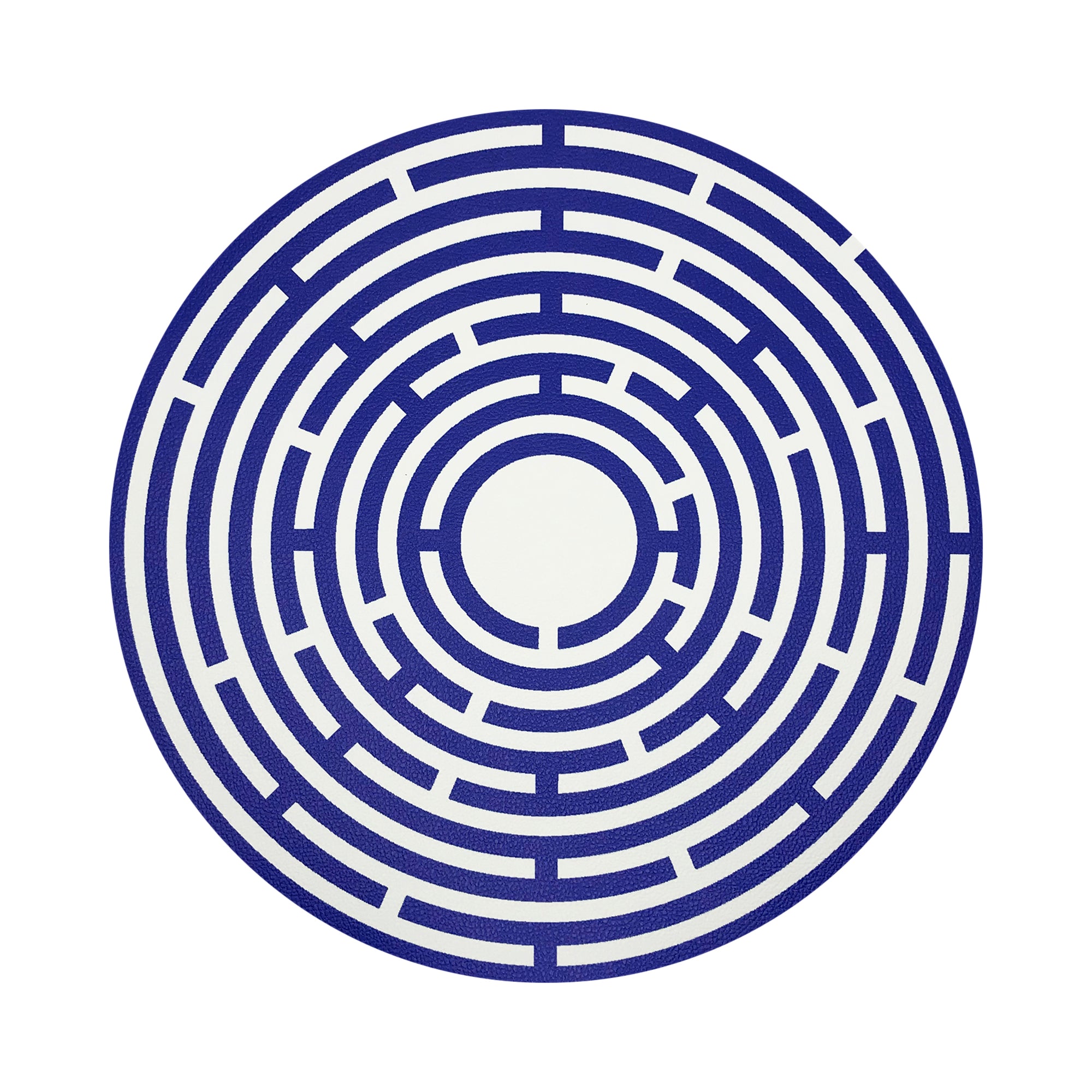 Constellations Maze Vegan Leather Round Pebble Placemat - nicolettemayer.com