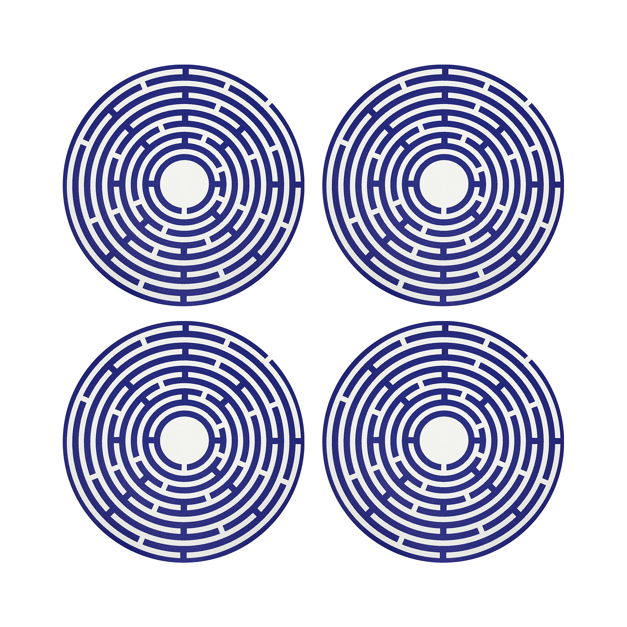 Constellations Maze Vegan Leather Round Pebble Placemat - nicolettemayer.com