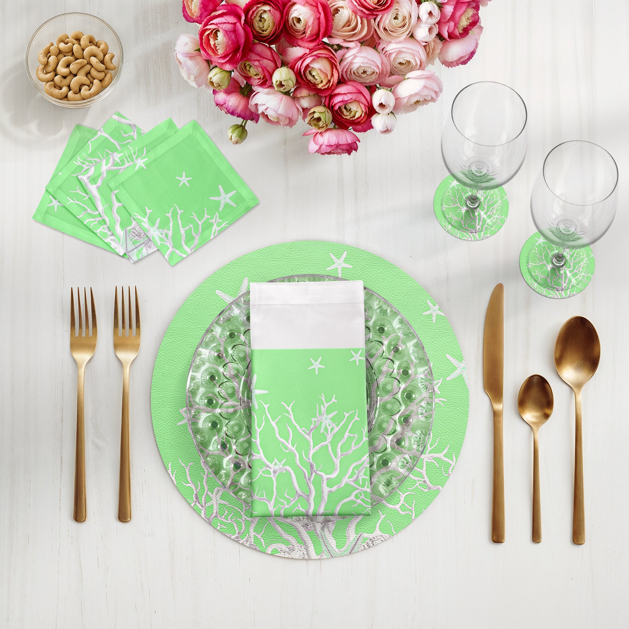 Coral Reef Colony 16" Round Pebble Placemats, Set of 4 - nicolettemayer.com