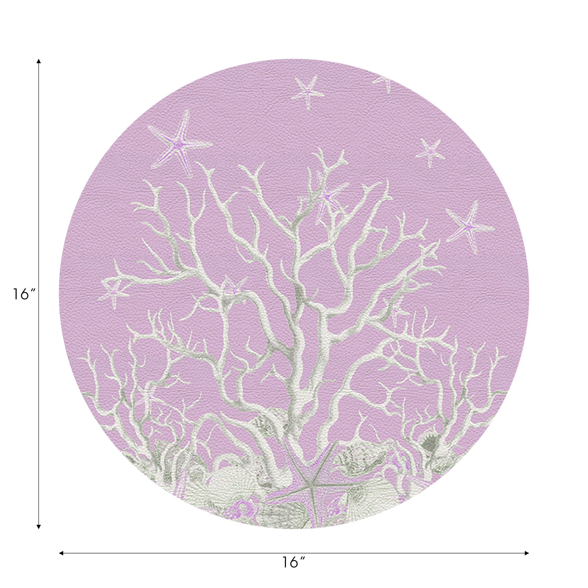 Coral Branch Lilac 16" Round Pebble Placemats, Set of 4 - nicolettemayer.com
