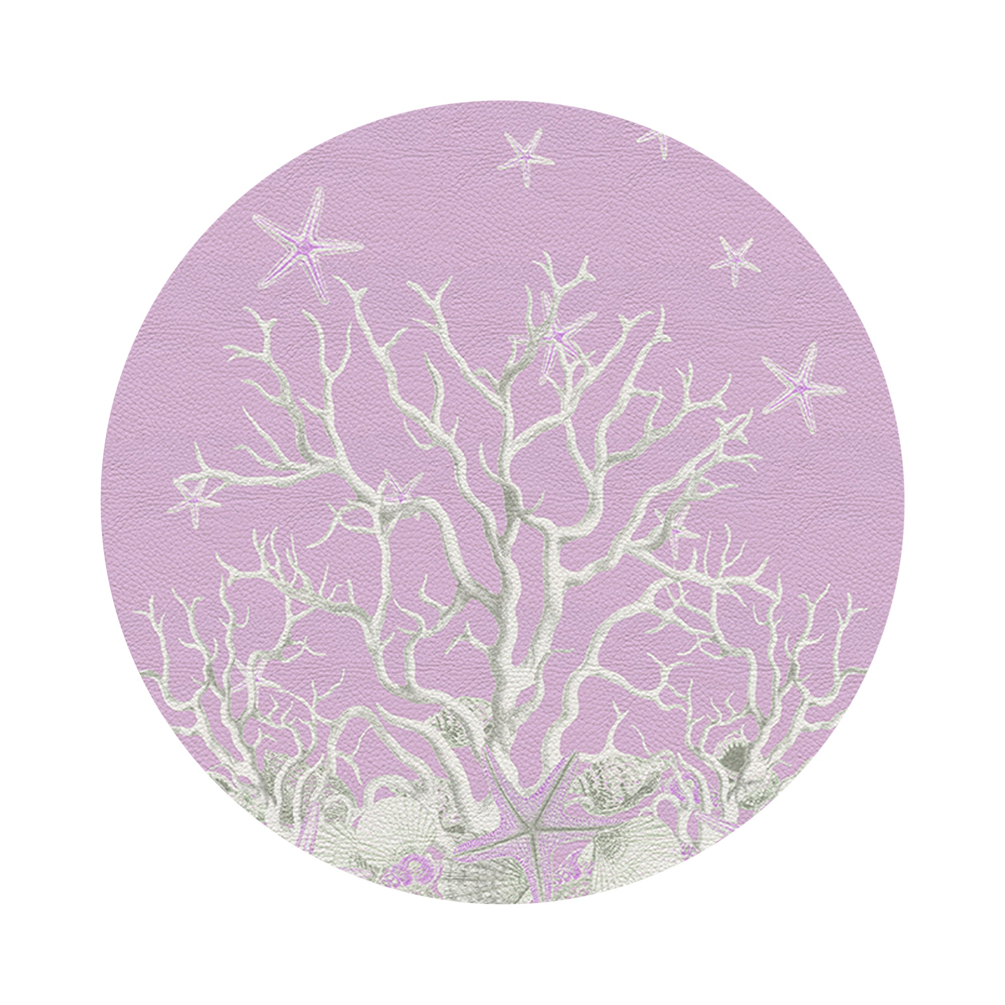 Coral Branch Lilac 16" Round Pebble Placemats, Set of 4 - nicolettemayer.com