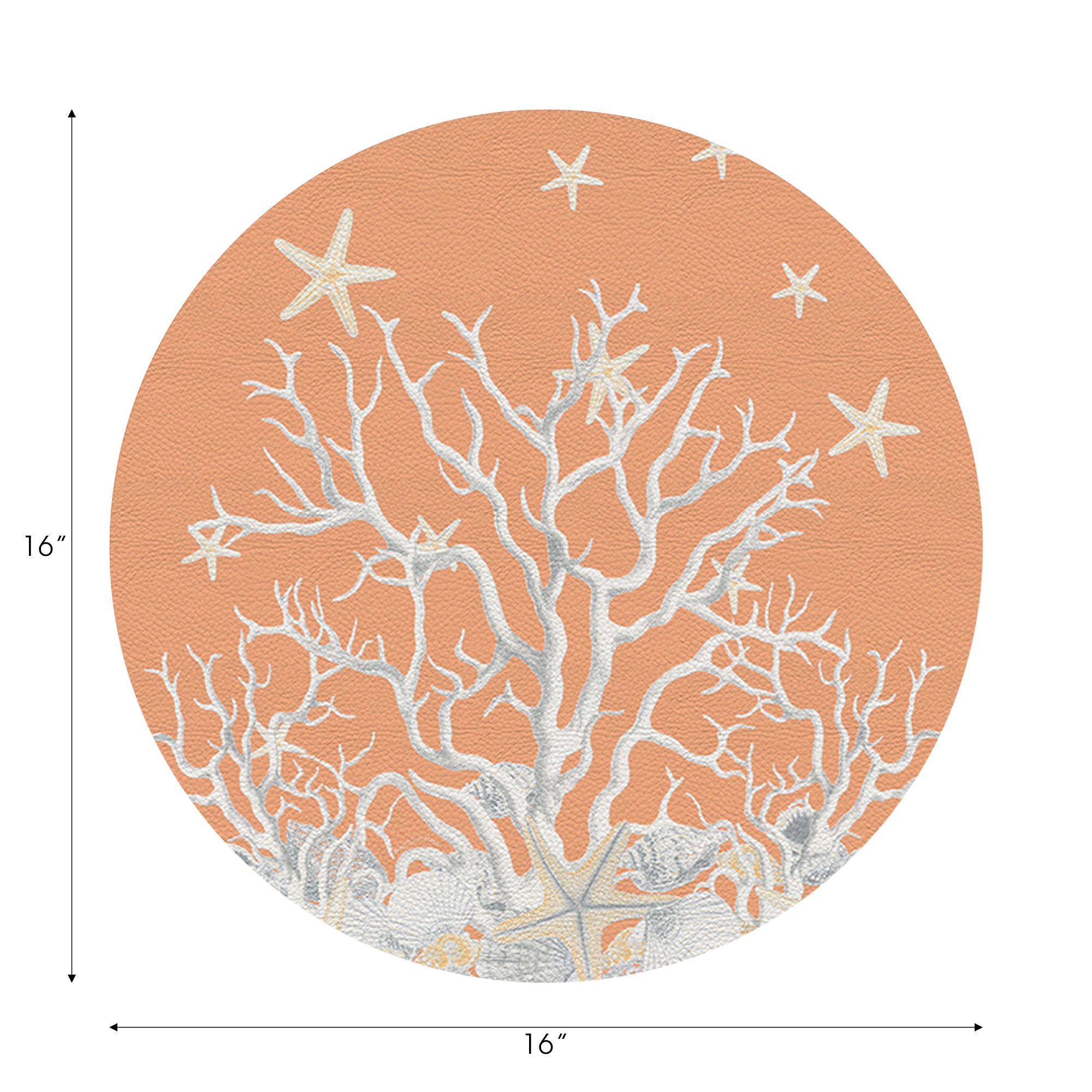 Coral Branch Peach 16" Round Pebble Placemats, Set of 4 - nicolettemayer.com