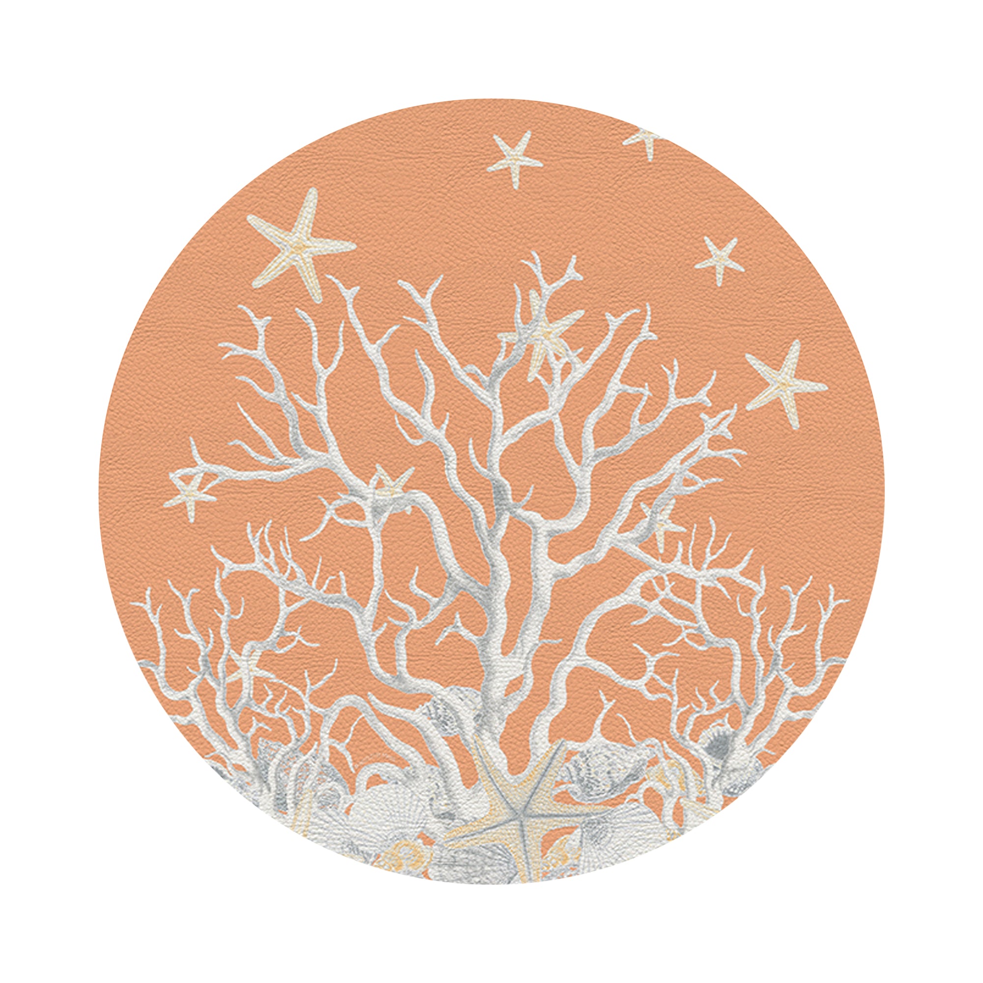 Coral Branch Peach 16" Round Pebble Placemats, Set of 4 - nicolettemayer.com