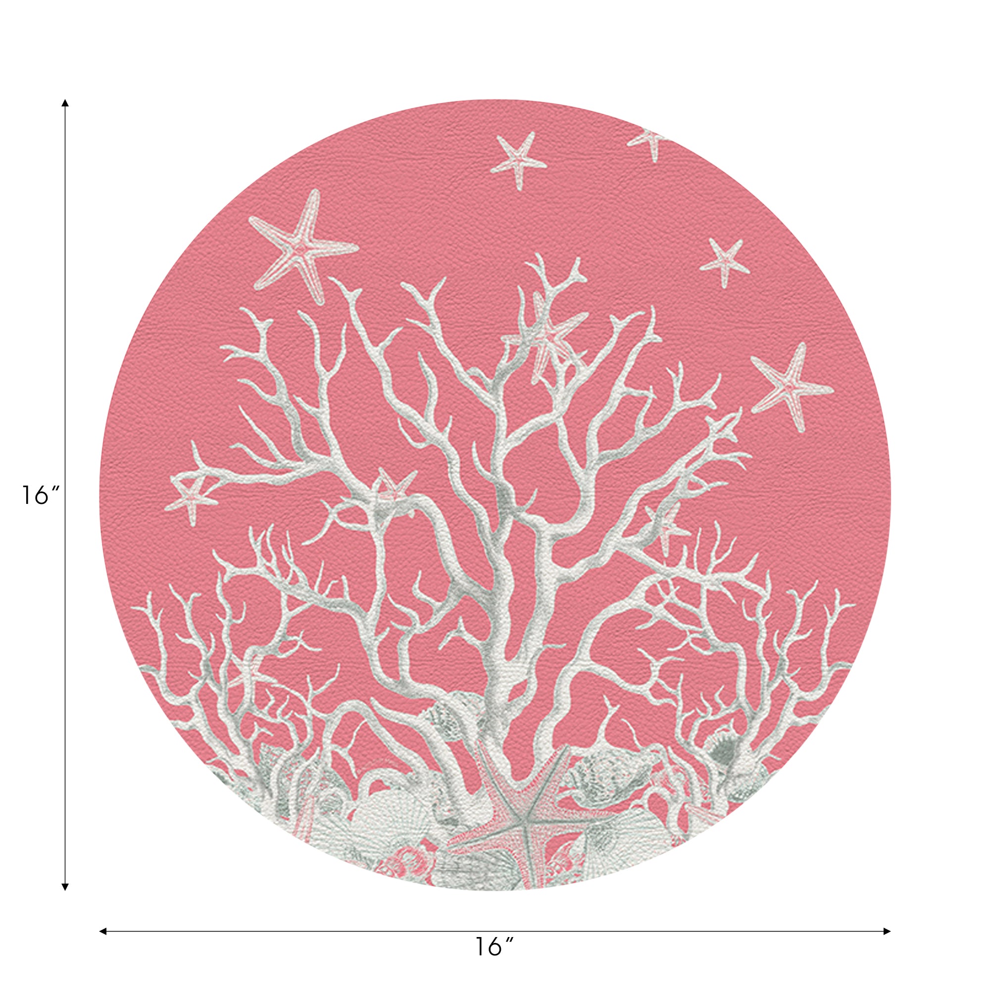 Coral Branch Pink 16" Round Pebble Placemats, Set of 4 - nicolettemayer.com