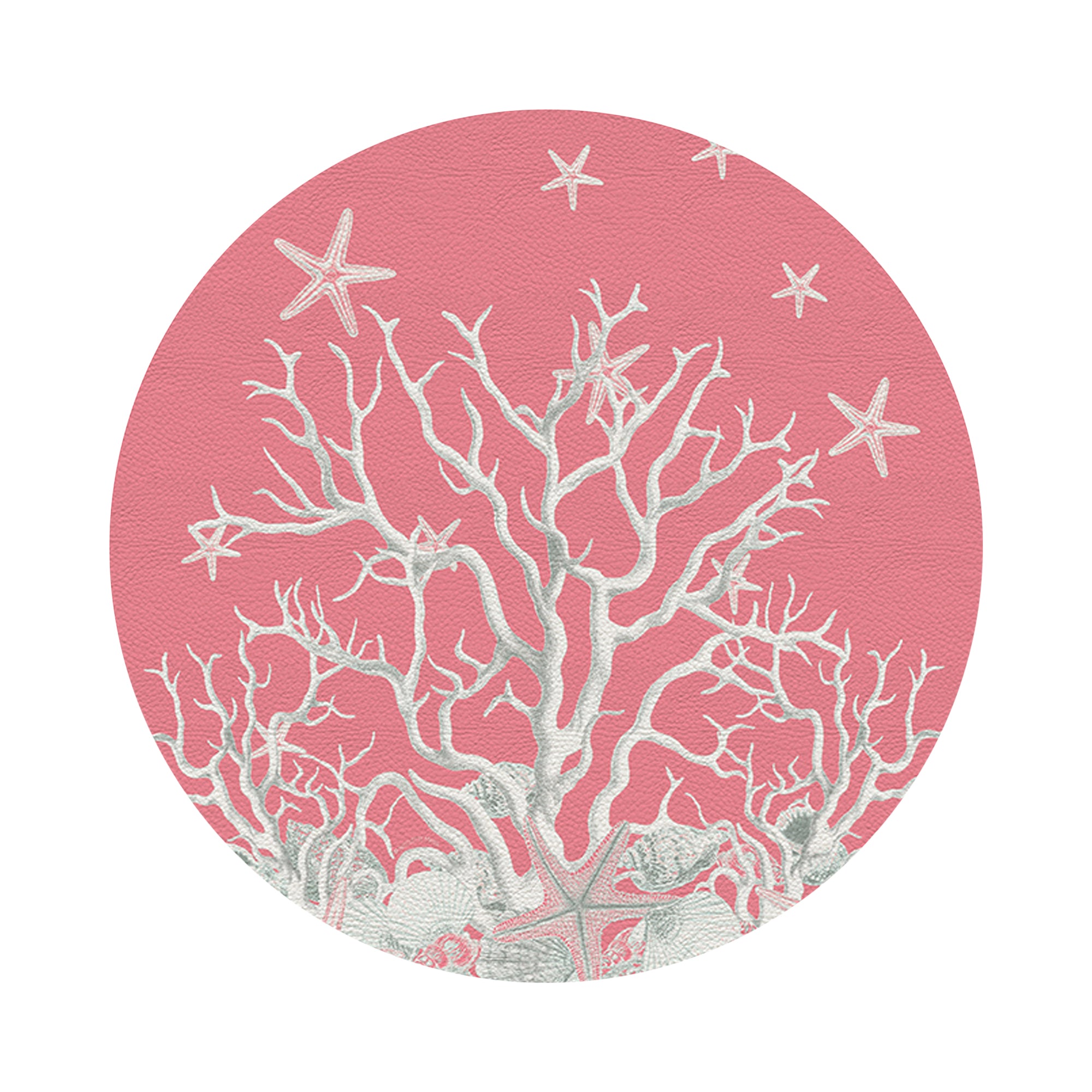 Coral Branch Pink 16" Round Pebble Placemats, Set of 4 - nicolettemayer.com