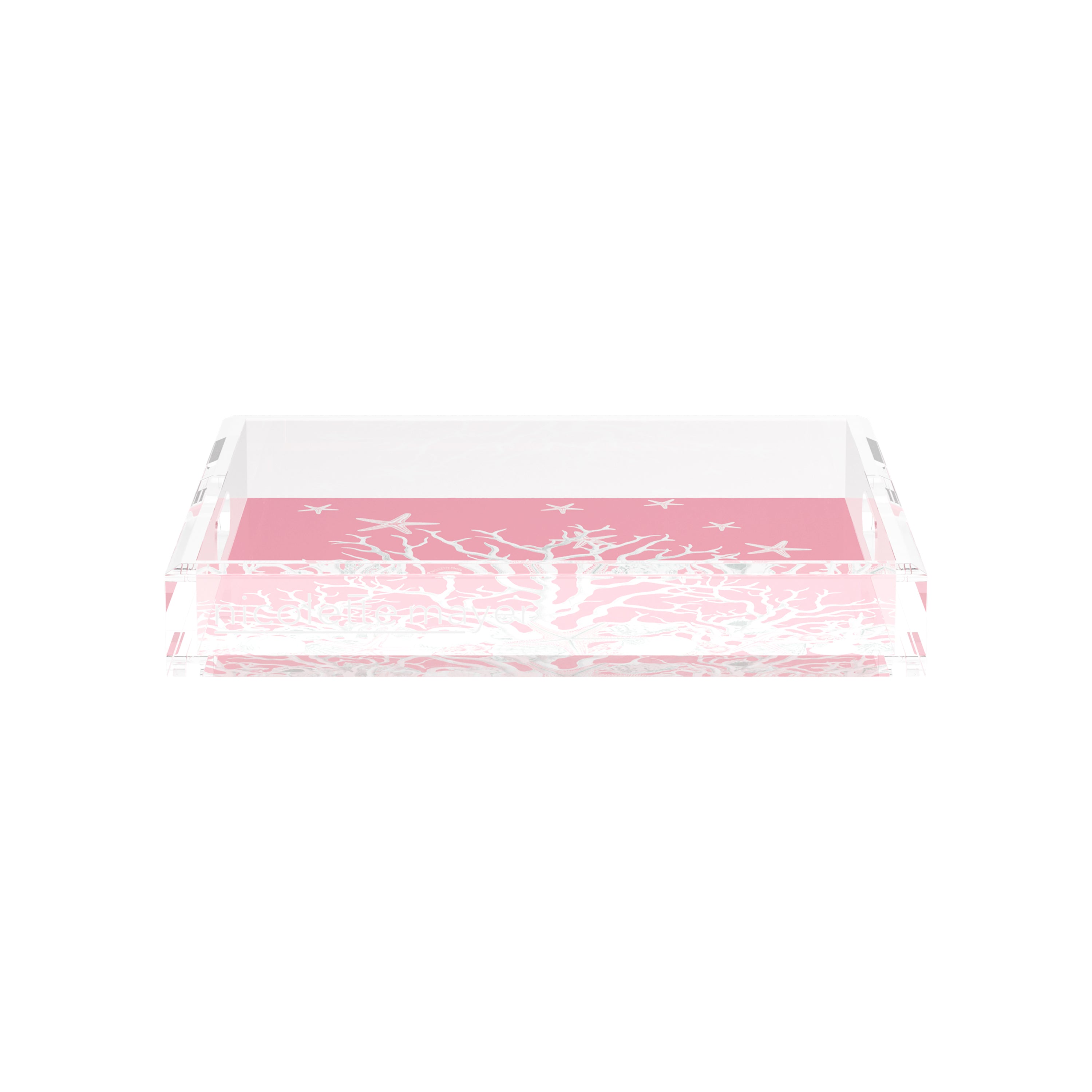 Coral Reef Pink 12X12 Acrylic Tray - nicolettemayer.com