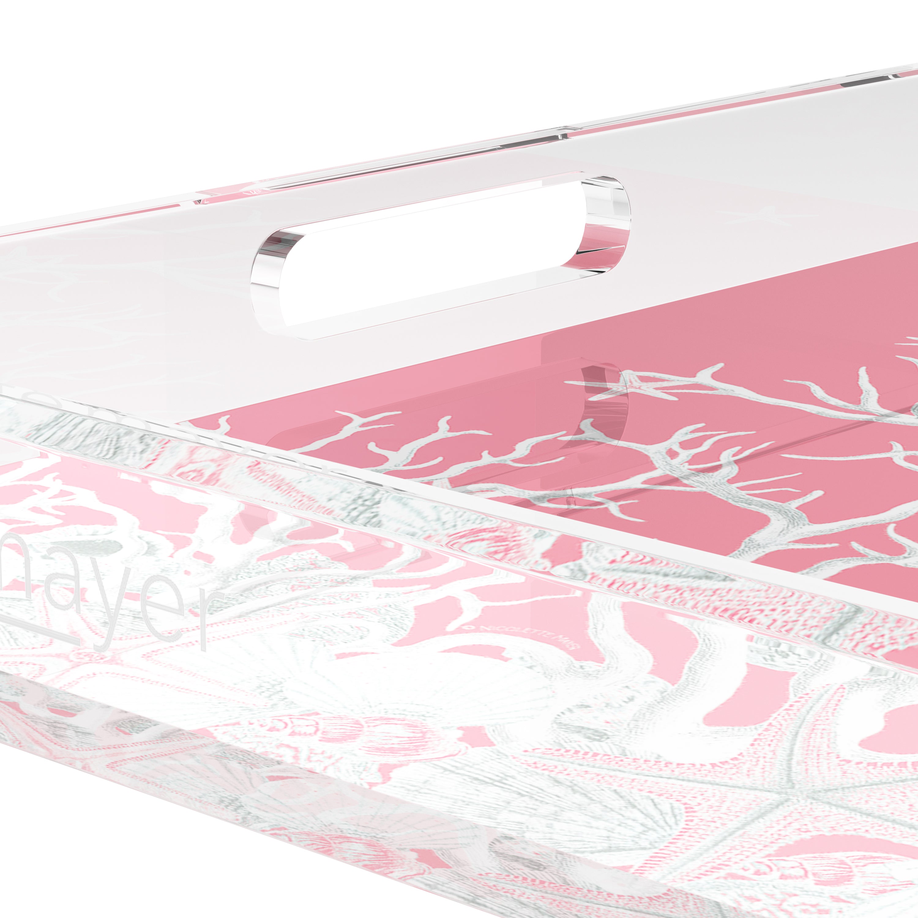 Coral Reef Pink 12X12 Acrylic Tray - nicolettemayer.com
