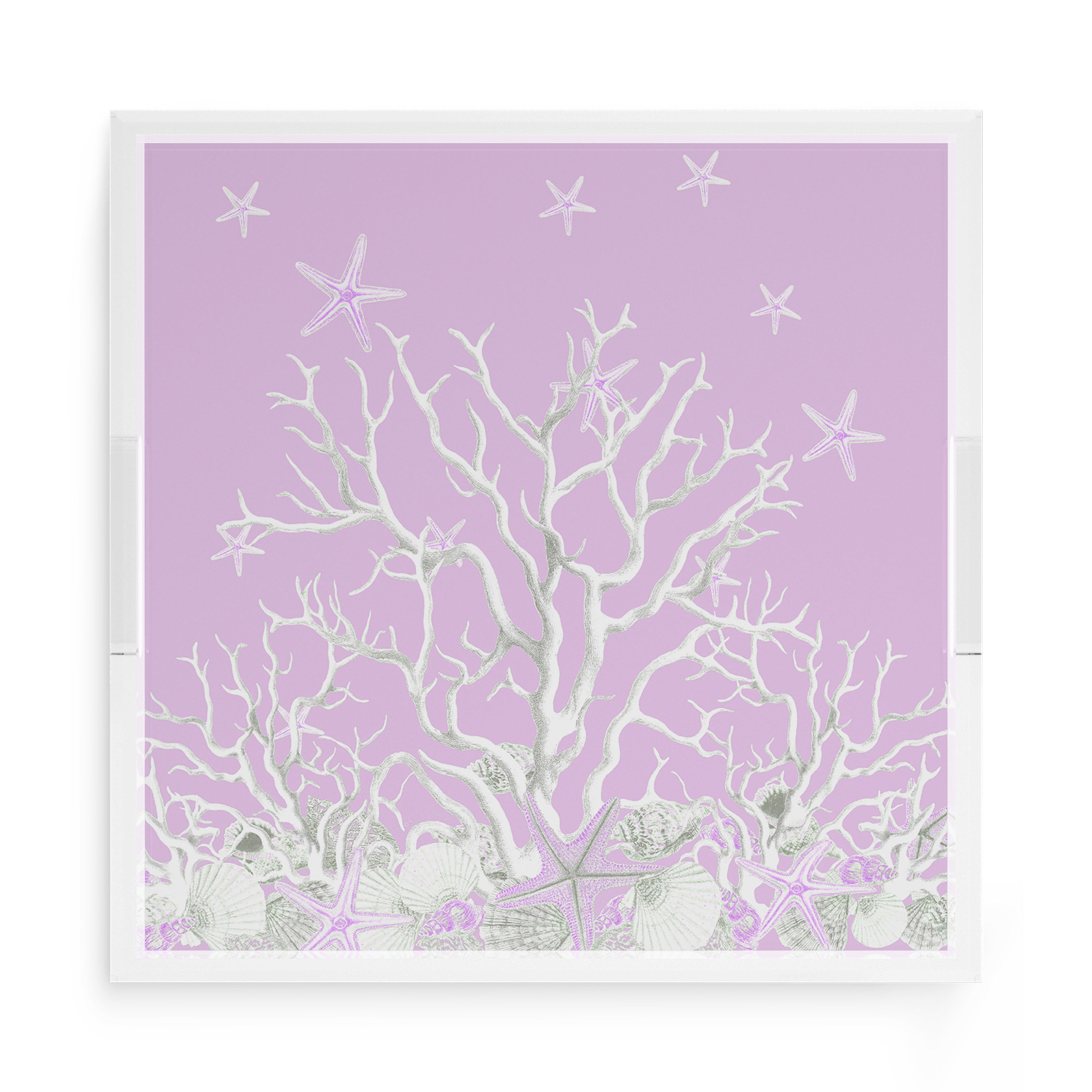 Coral Reef Lilac 15X15 Acrylic Tray - nicolettemayer.com
