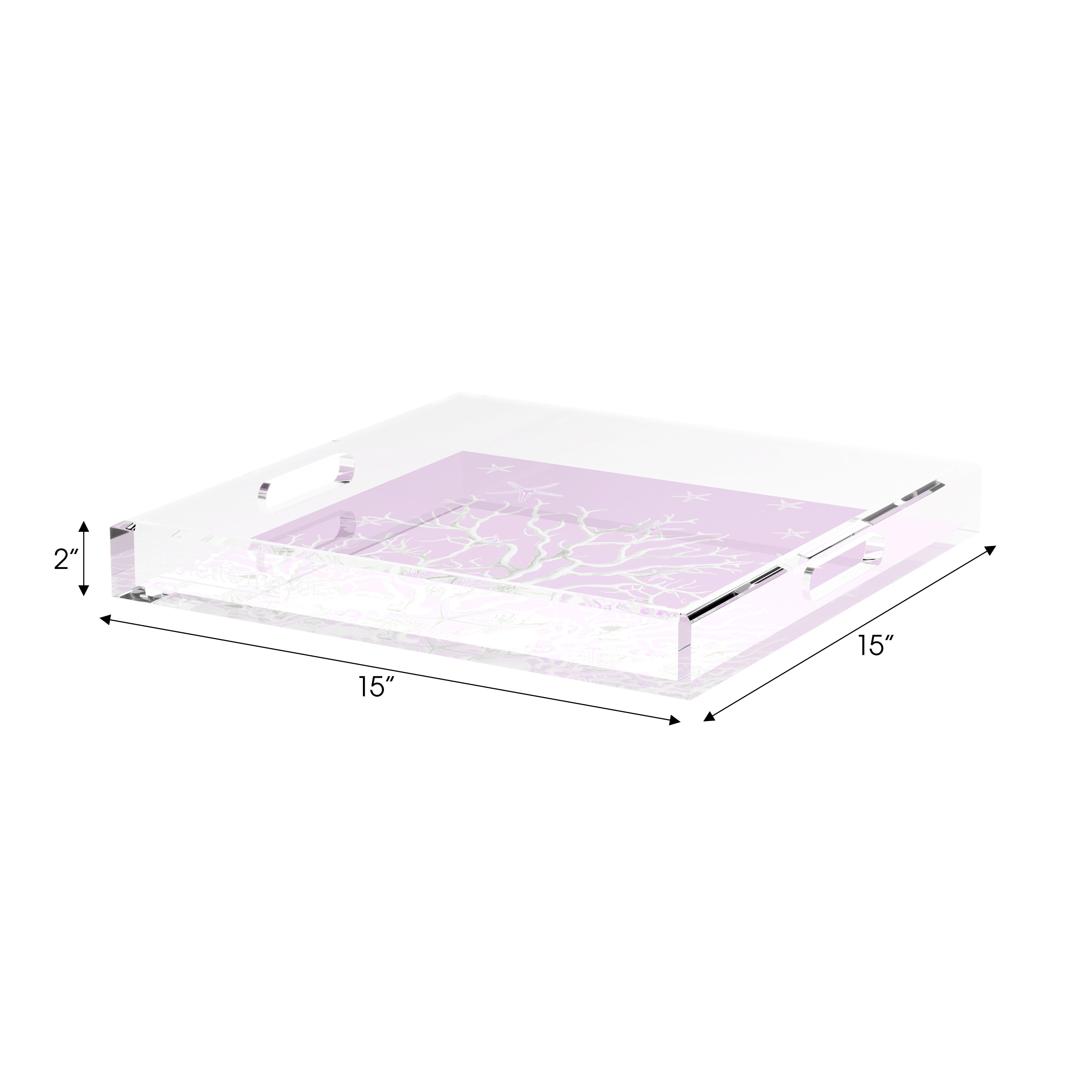 Coral Reef Lilac 15X15 Acrylic Tray - nicolettemayer.com