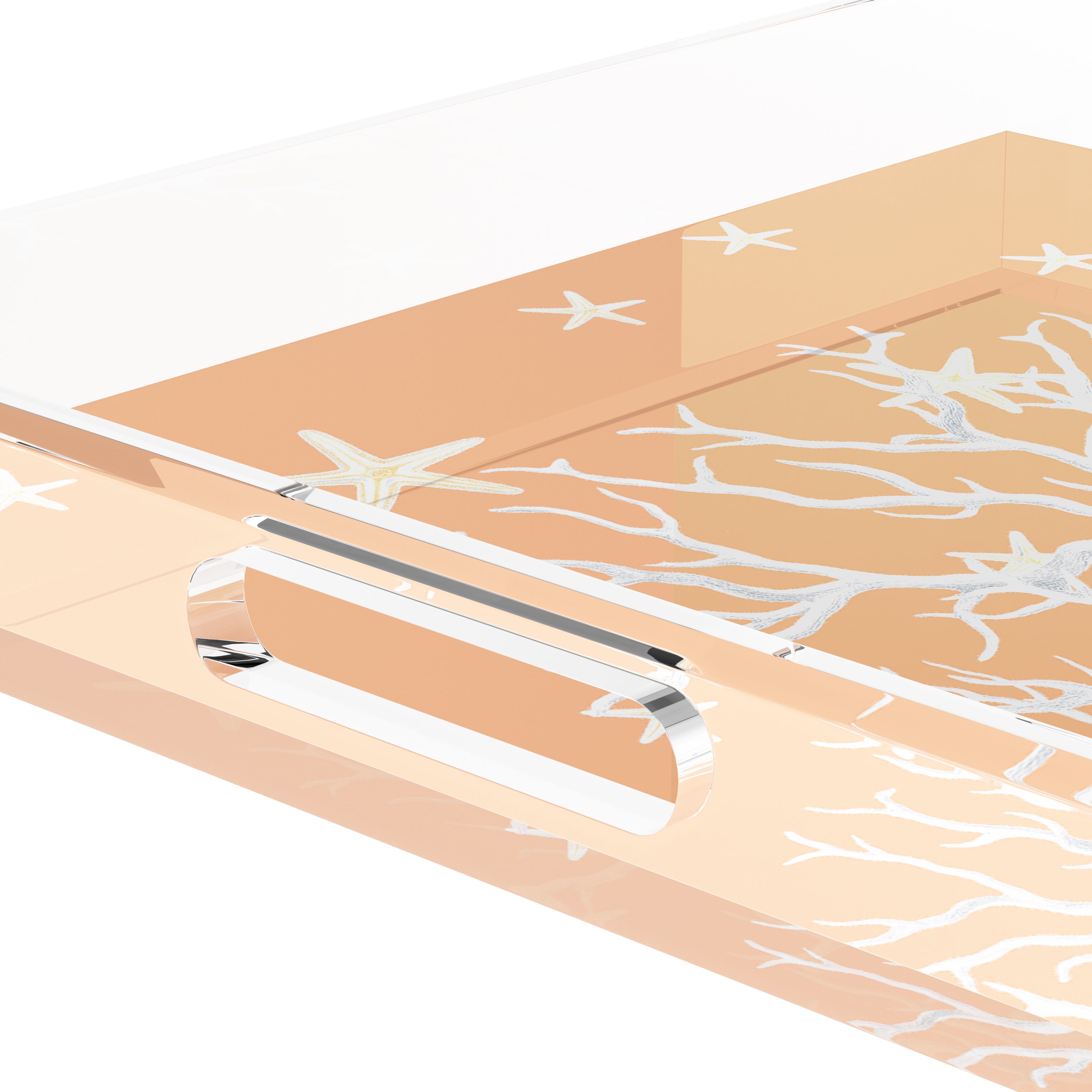 Coral Reef Peach 15X15 Acrylic Tray - nicolettemayer.com