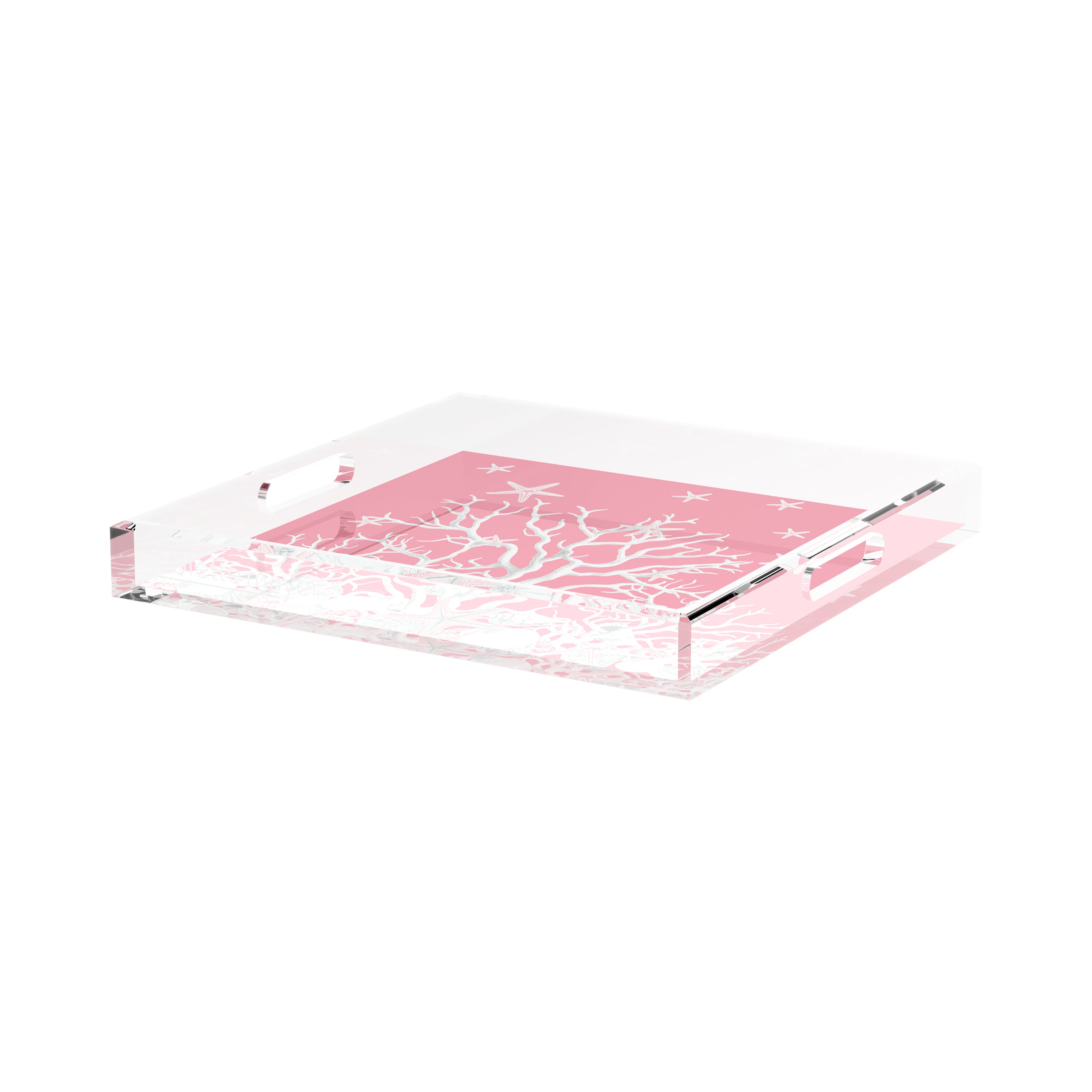 Coral Reef Pink 15X15 Acrylic Tray - nicolettemayer.com