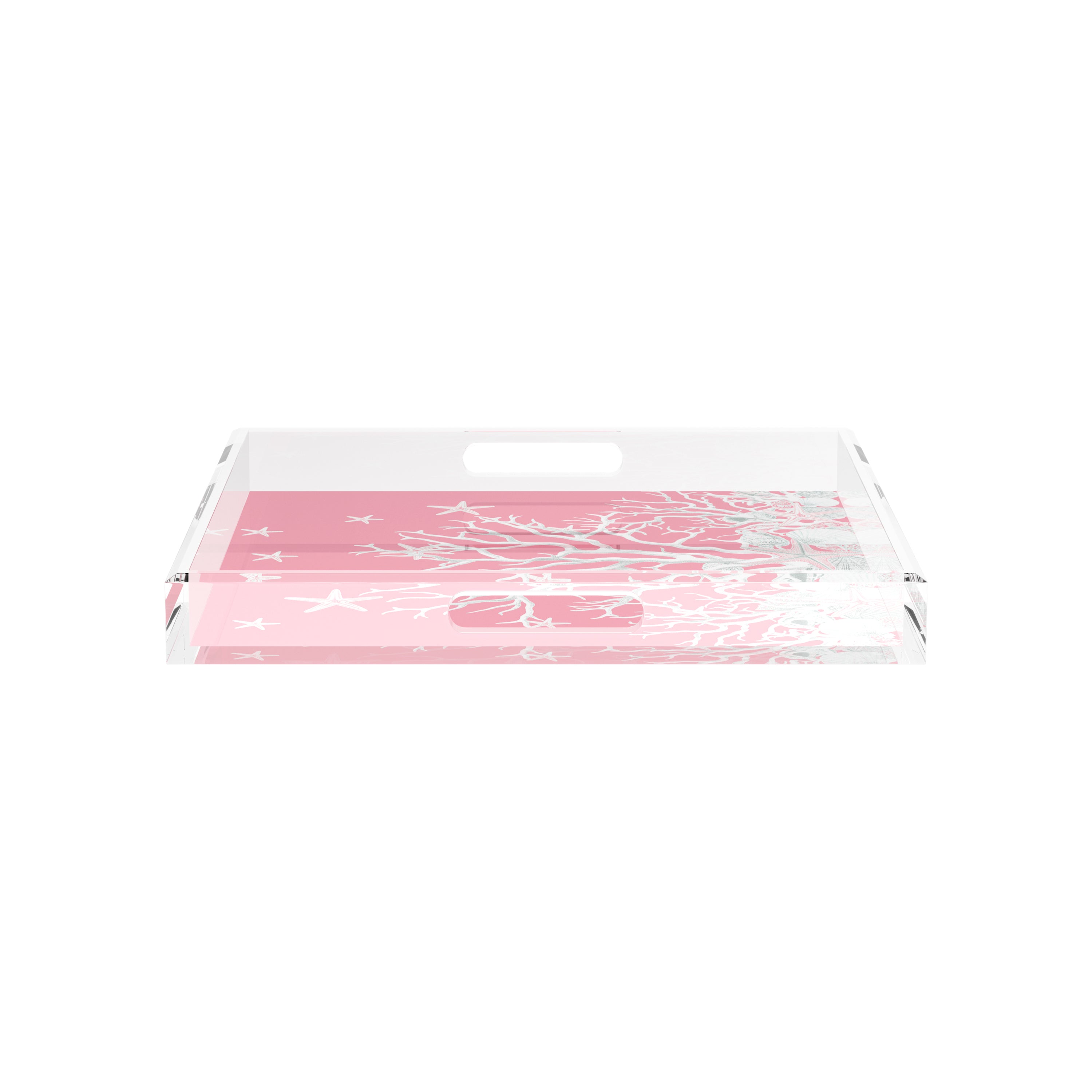 Coral Reef Pink 15X15 Acrylic Tray - nicolettemayer.com