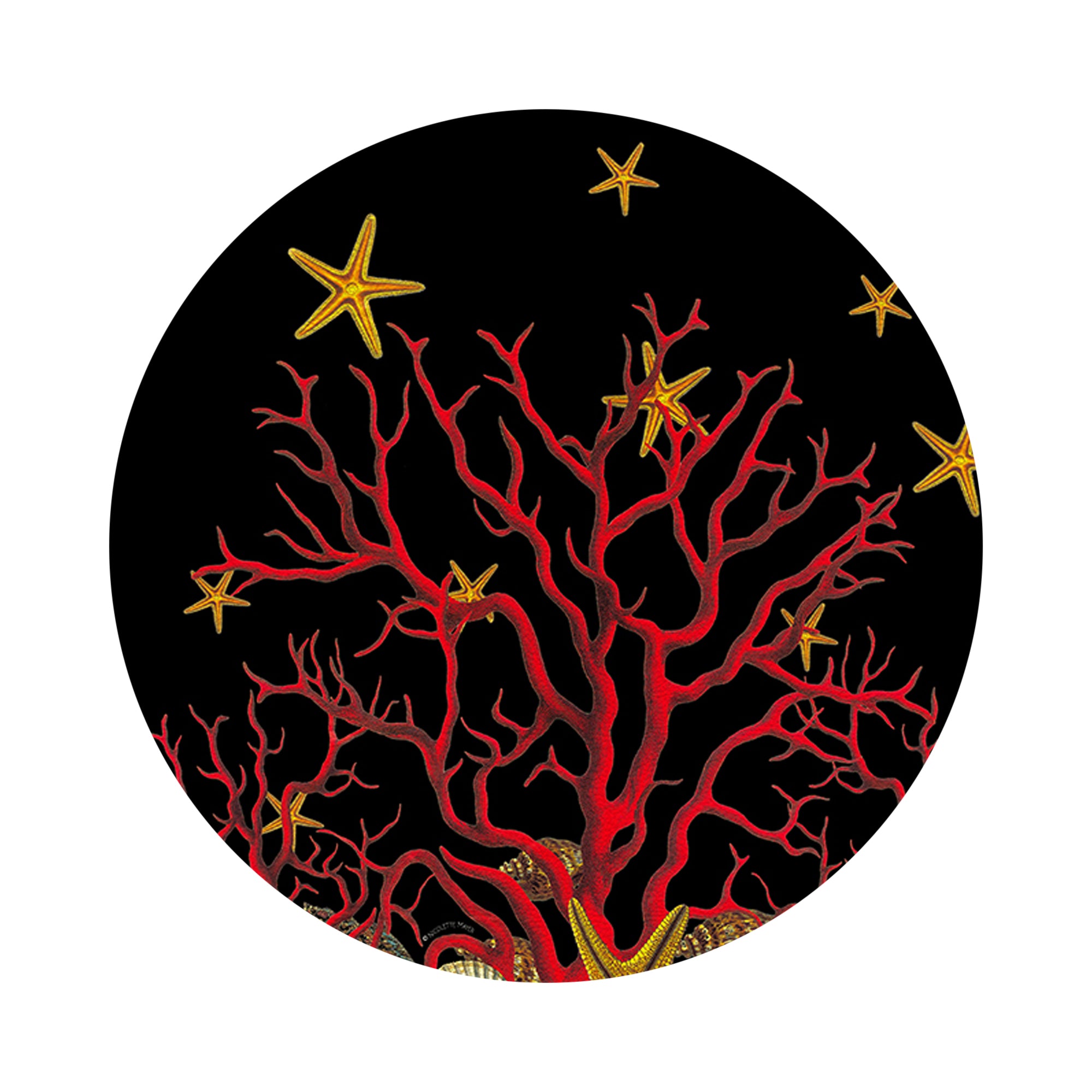 Coral Reef Solid Black 16" Round Pebble Placemats, Set of 4 - nicolettemayer.com