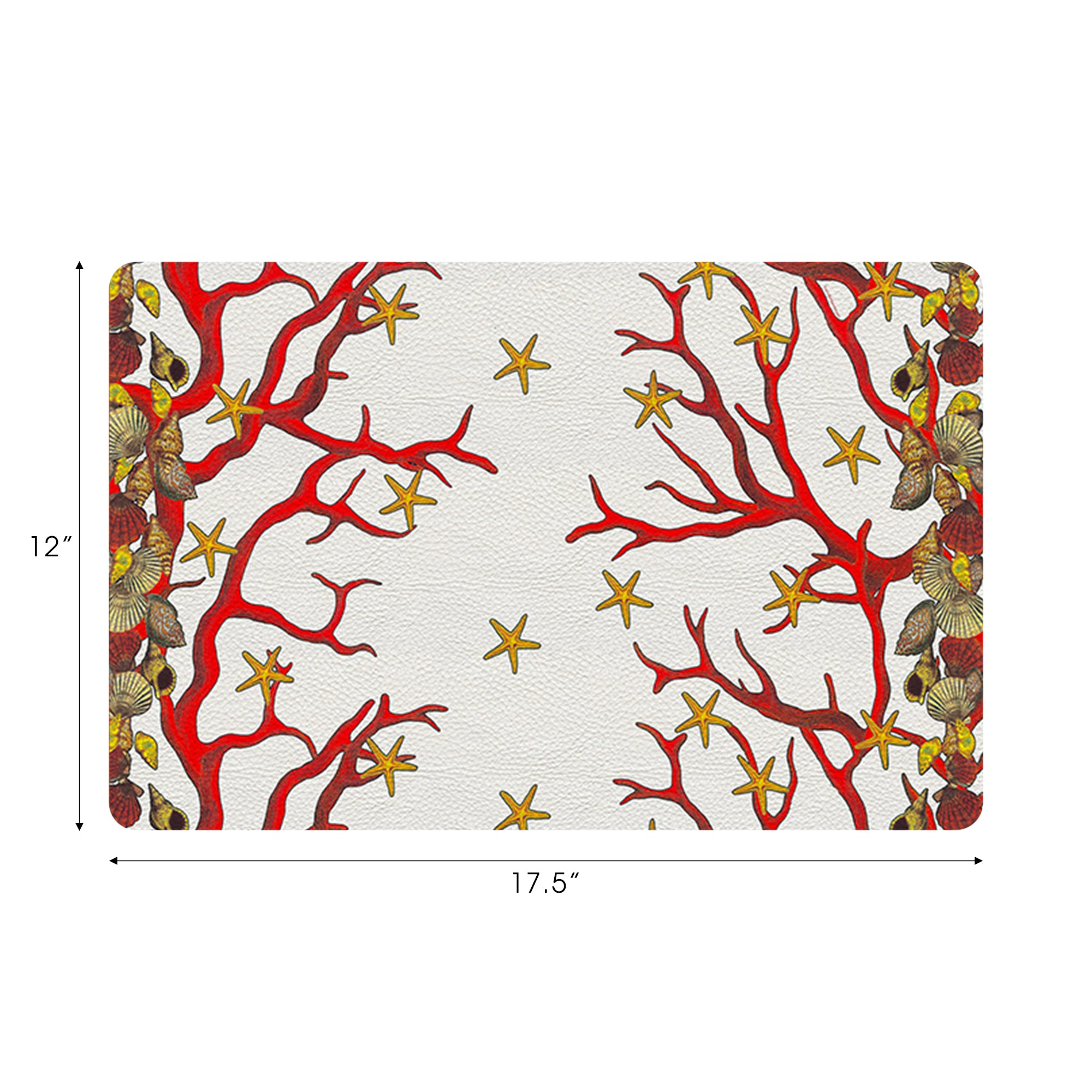 Coral Reef Vegan Leather Rectangle Pebble Placemat - nicolettemayer.com