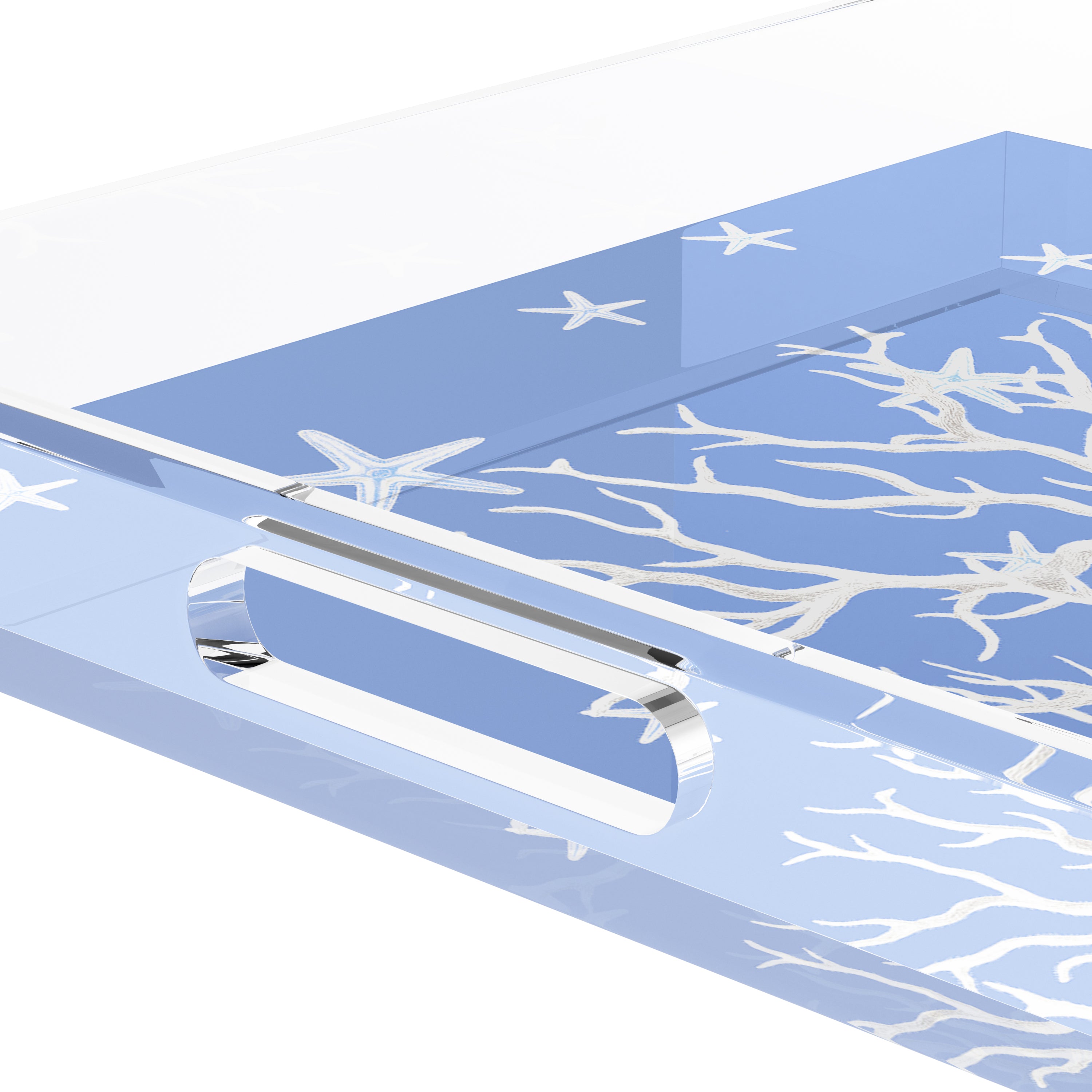 Coral Reef Blue 18X18 Acrylic Tray - nicolettemayer.com