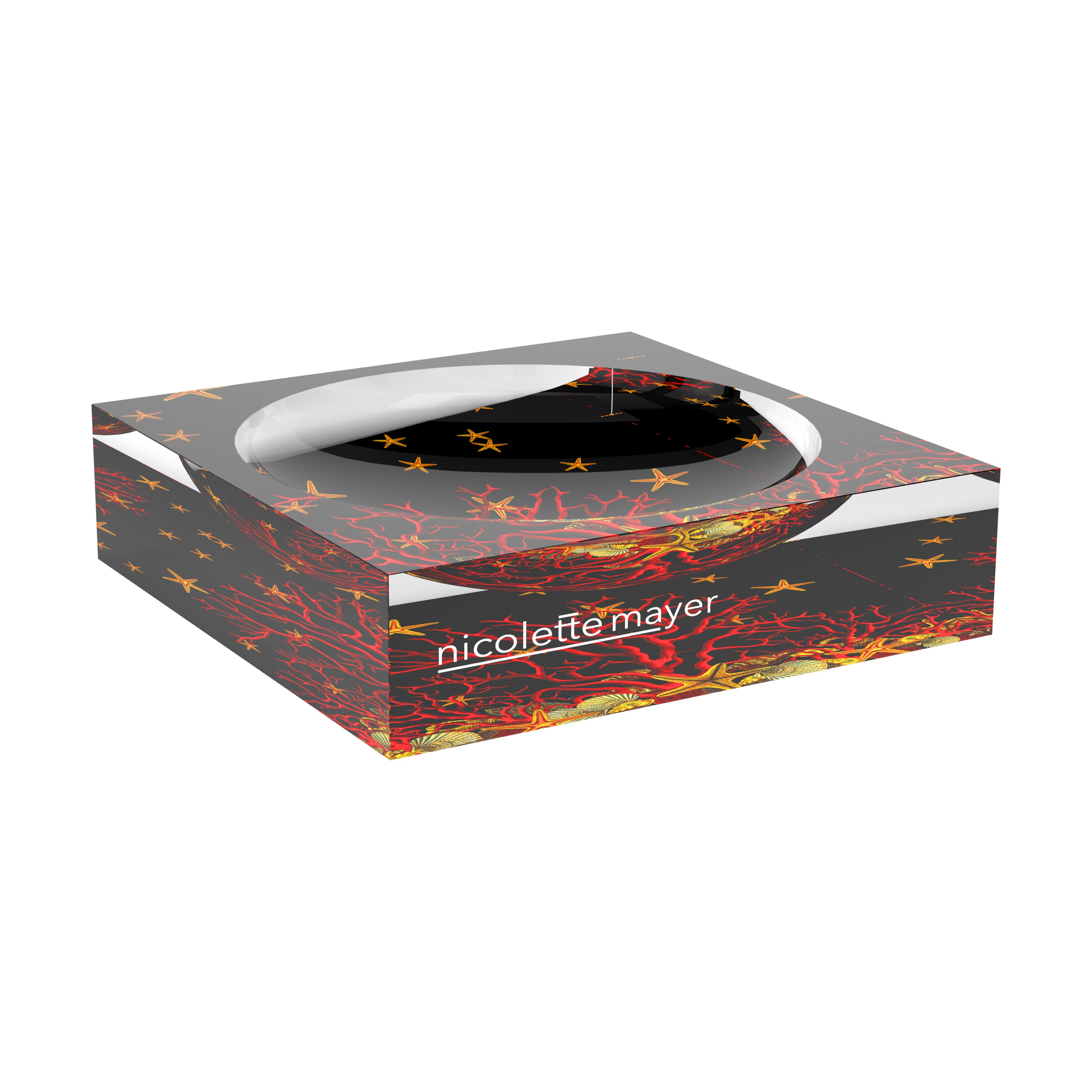 Coral Reef Black Acrylic Candy Catchall Dish