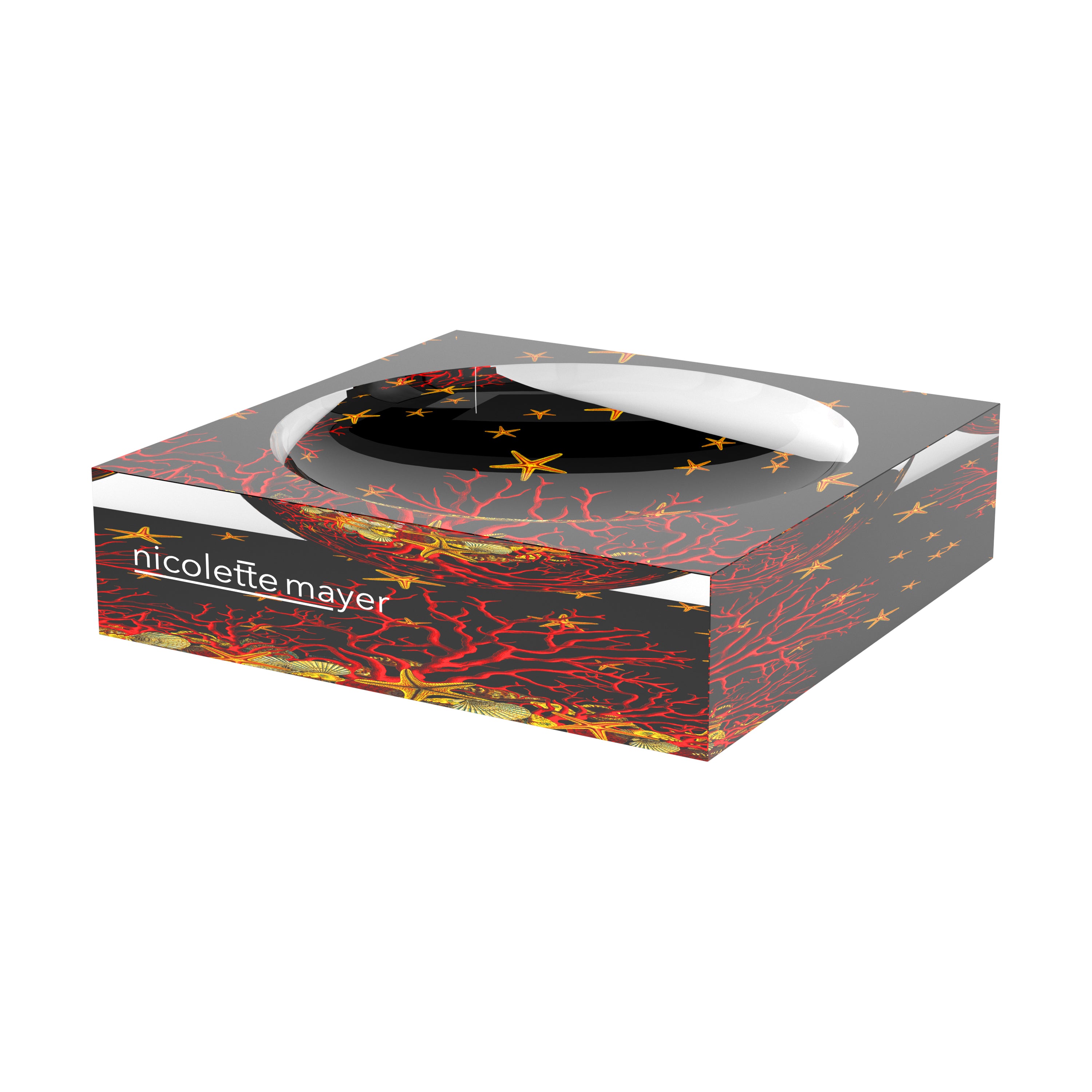 Coral Reef Black Acrylic Candy Catchall Dish