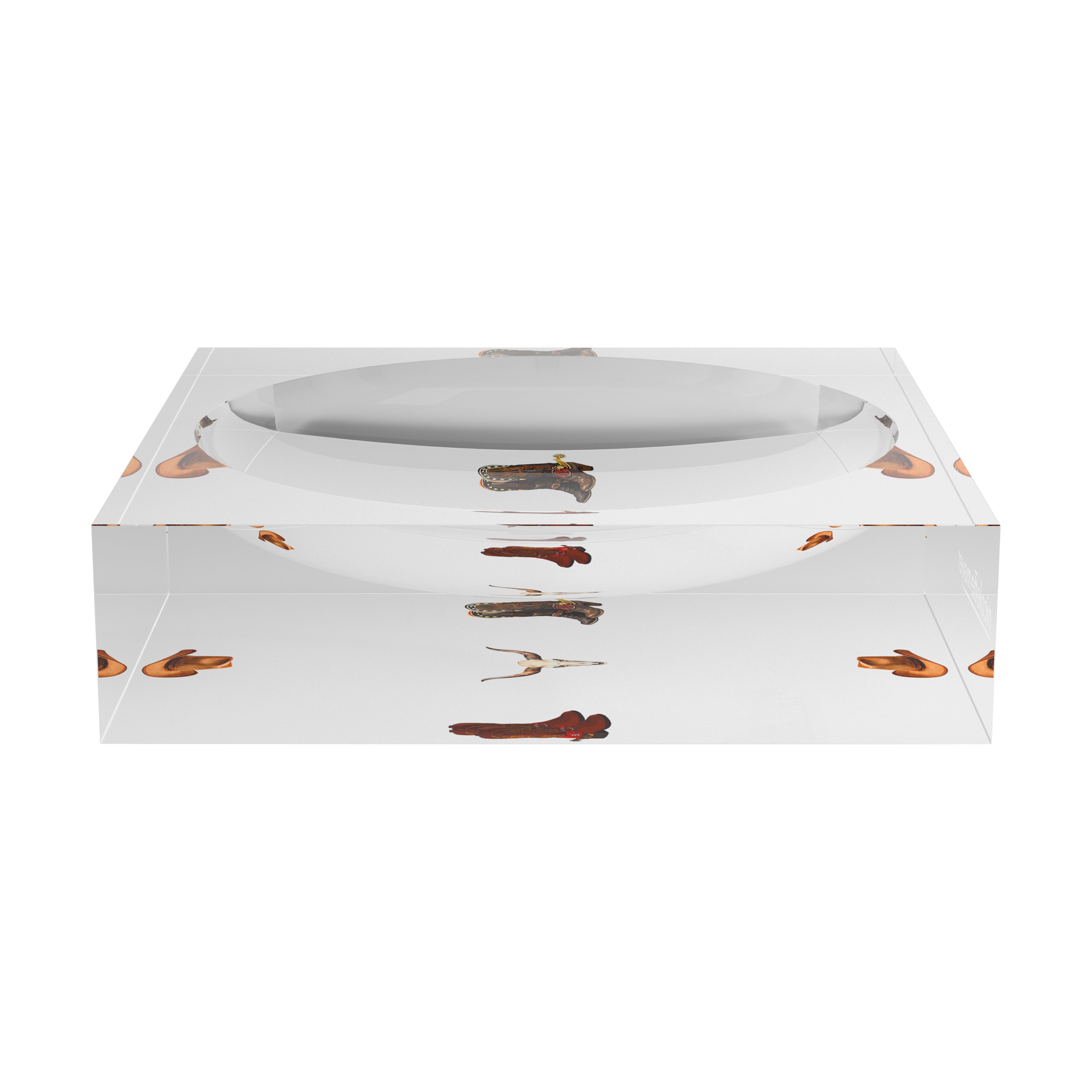 Cowboy Boots Brown Cream Acrylic Candy Catchall Dish