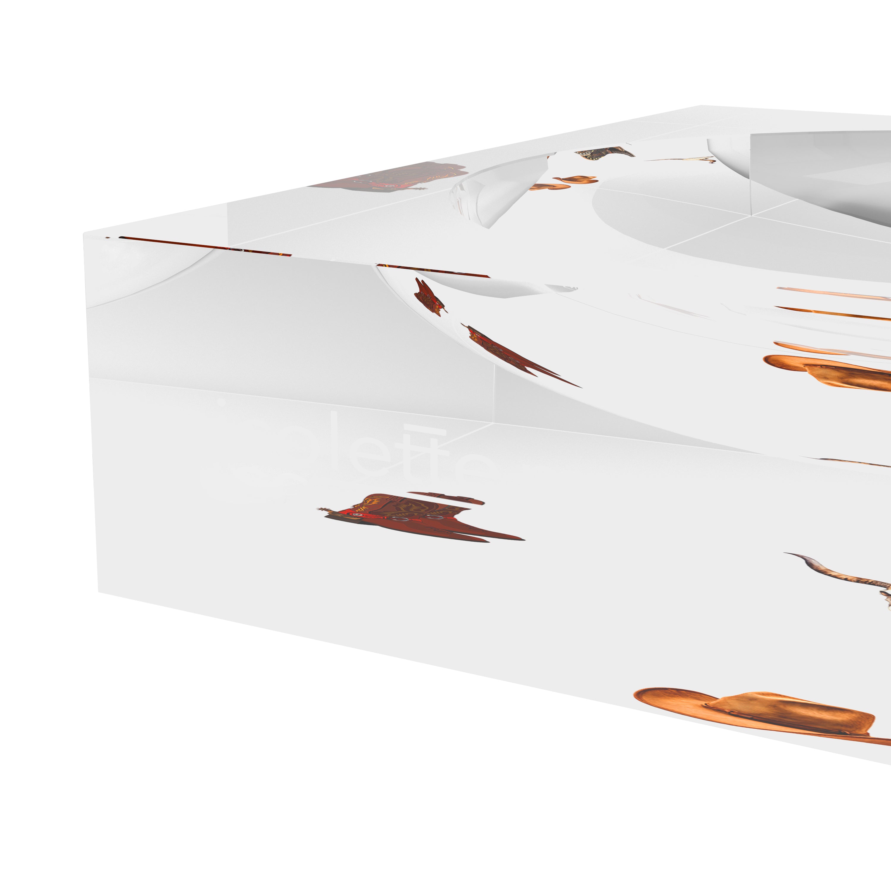 Cowboy Boots Brown Cream Acrylic Candy Catchall Dish
