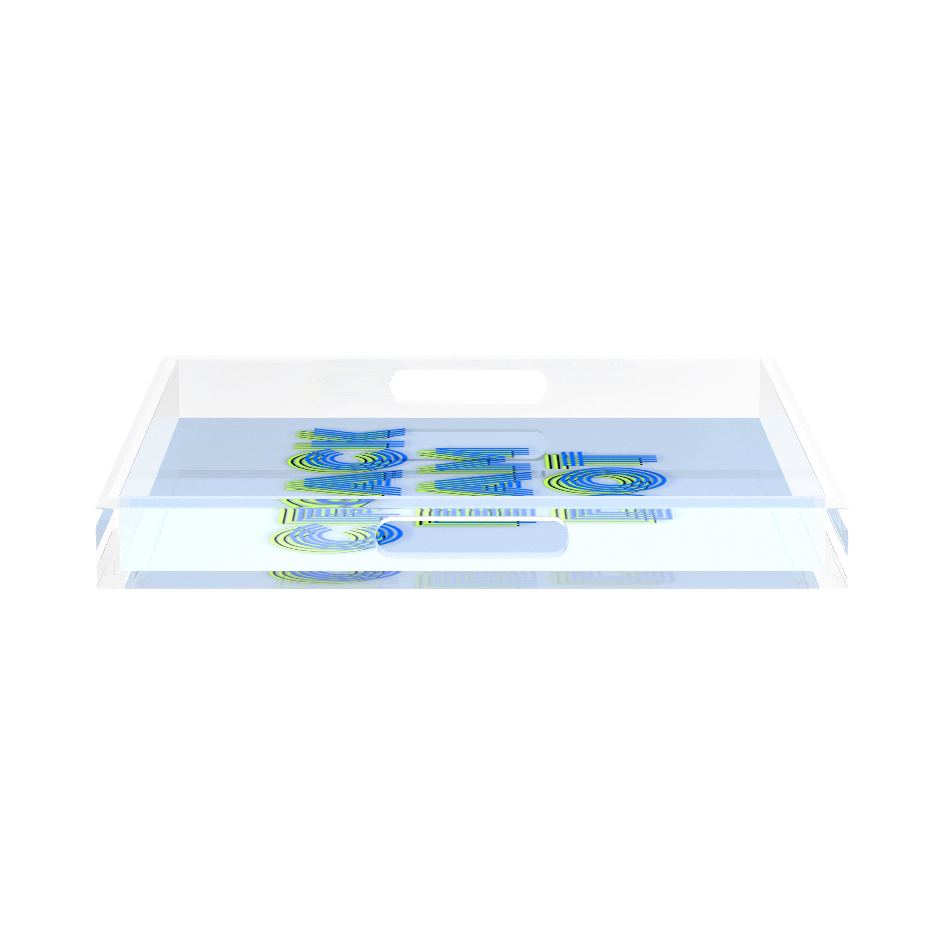 Mahjong Crack Bam Dot Blues Celery 15X15 Acrylic Tray - nicolettemayer.com
