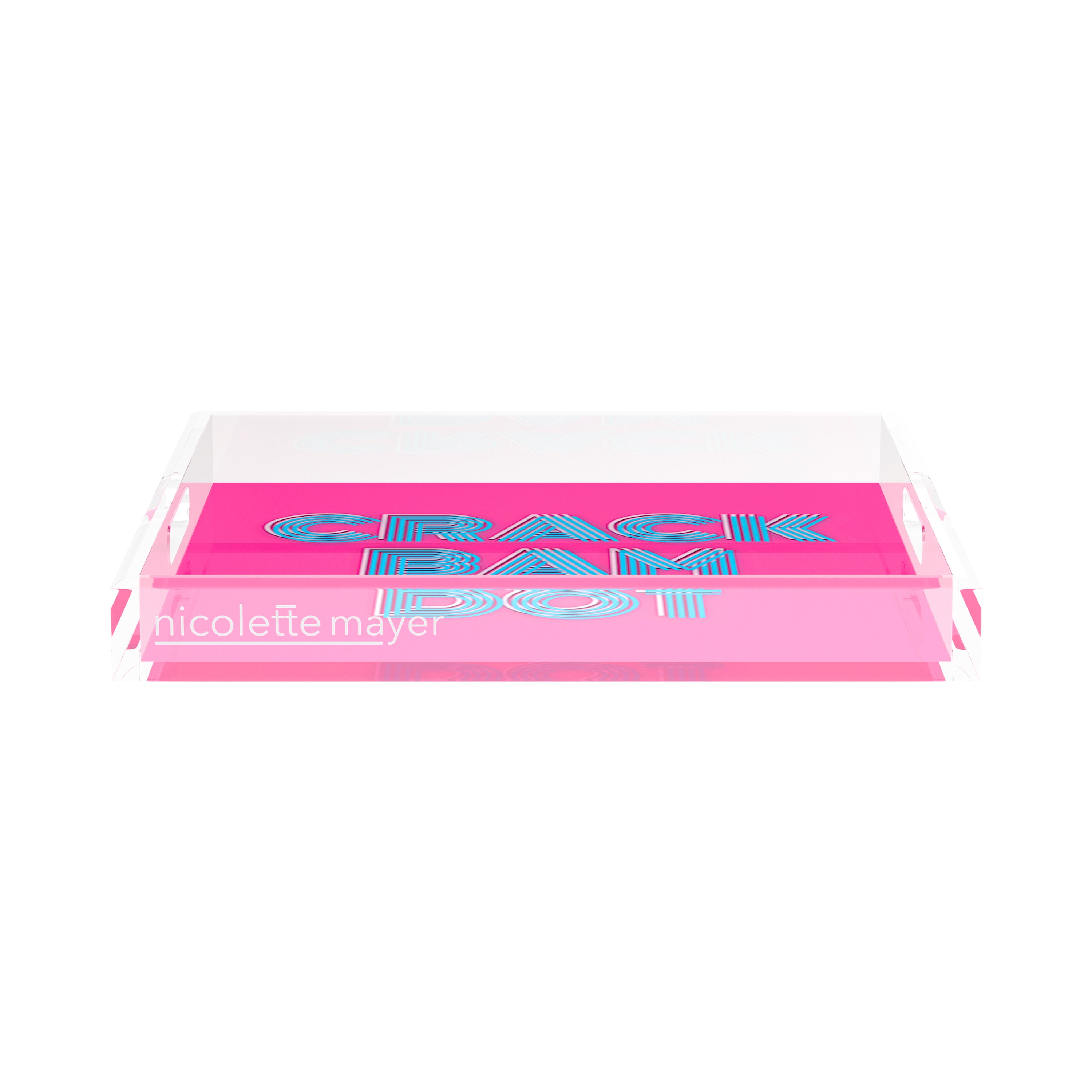 Mahjong Crack Bam Dot Hybiscus Powder 15X15 Acrylic Tray - nicolettemayer.com